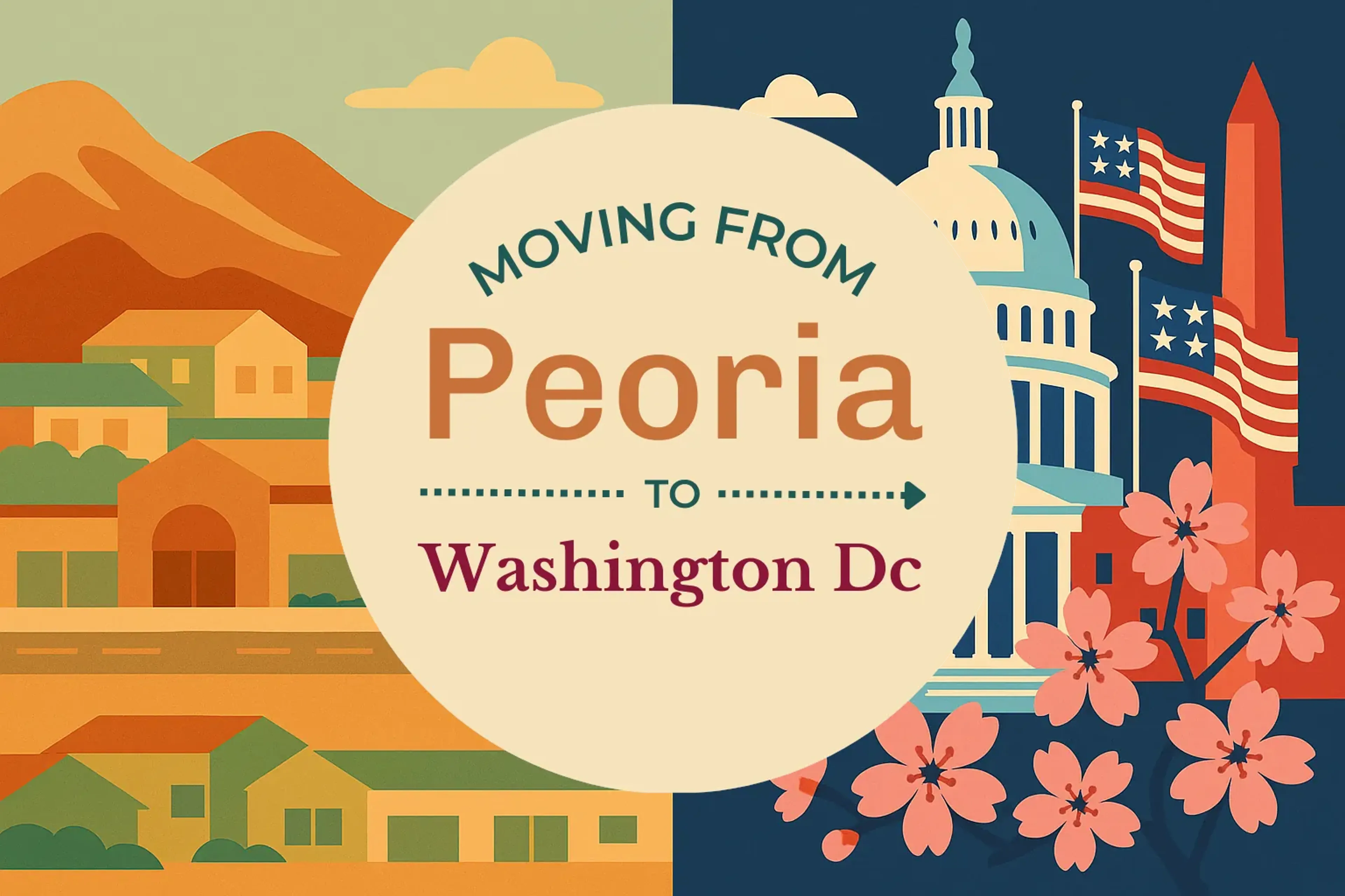 Side-by-side comparison of Peoria to Washington DC moving companies