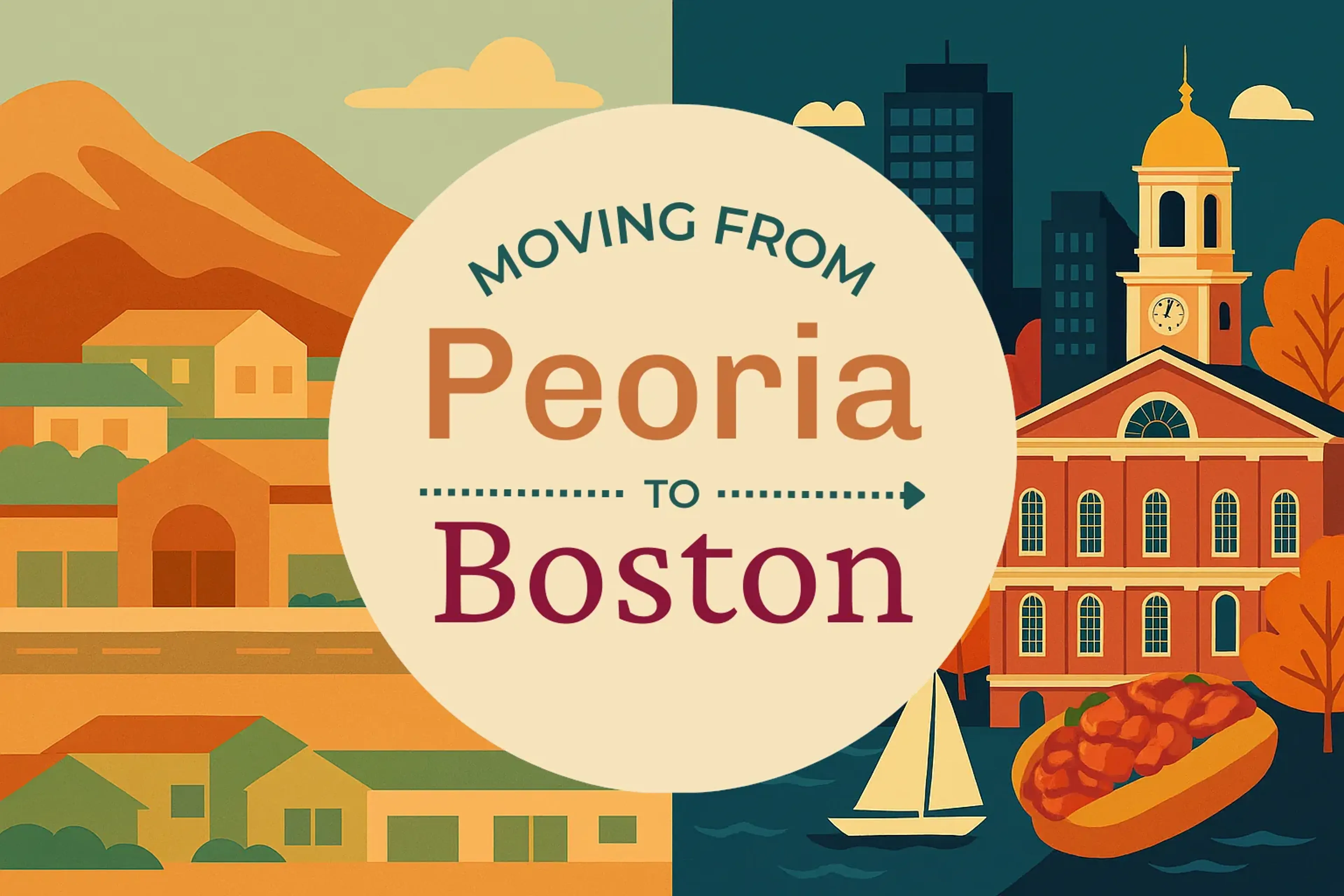 Side-by-side comparison of Peoria to Boston moving companies