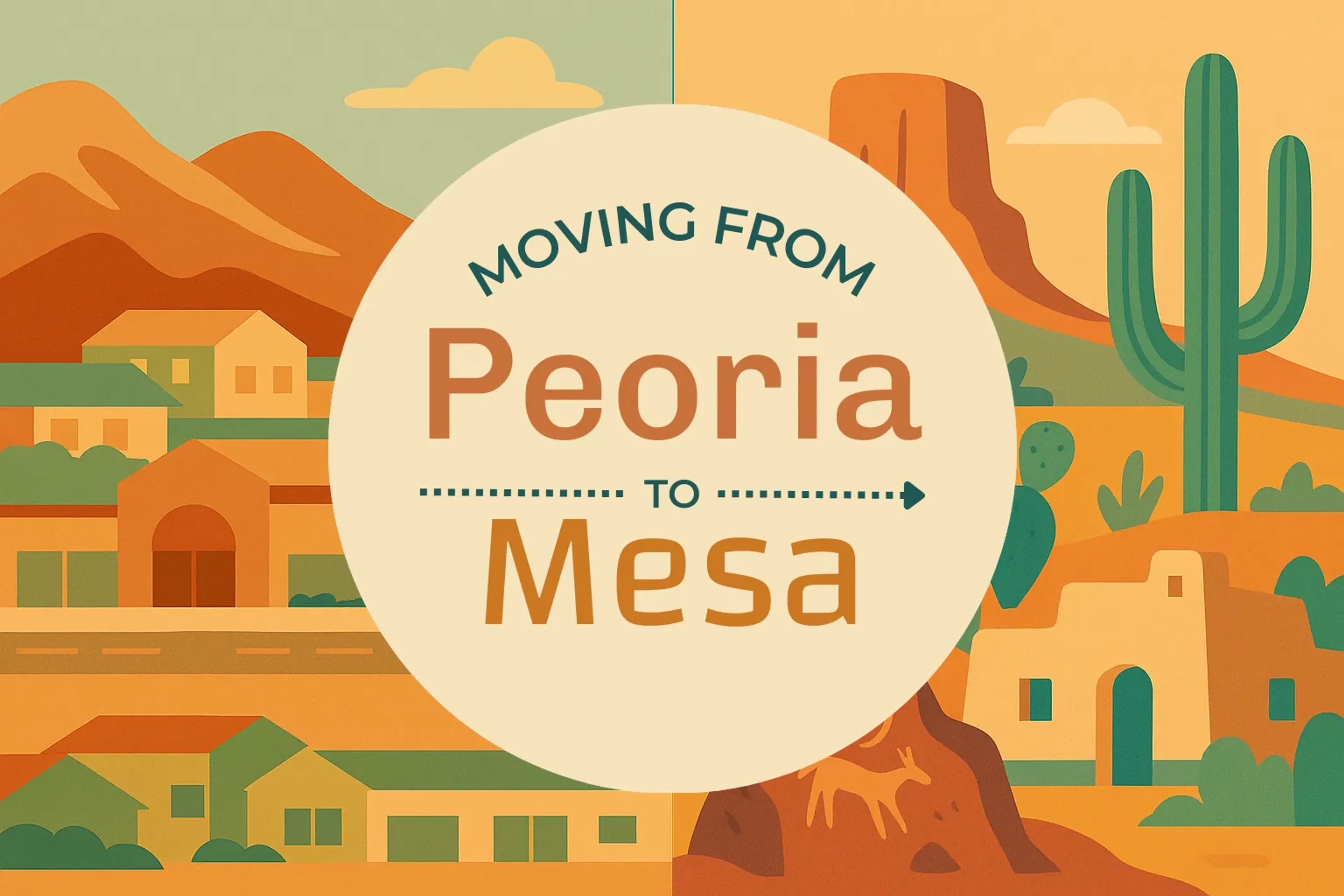 Side-by-side comparison of Peoria to Mesa moving companies