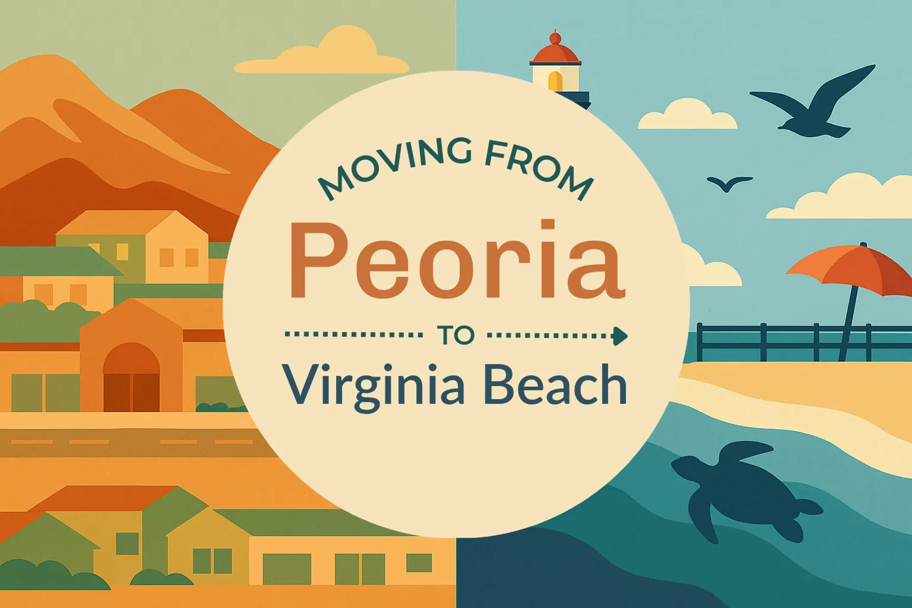 Side-by-side comparison of Peoria to Virginia Beach moving companies