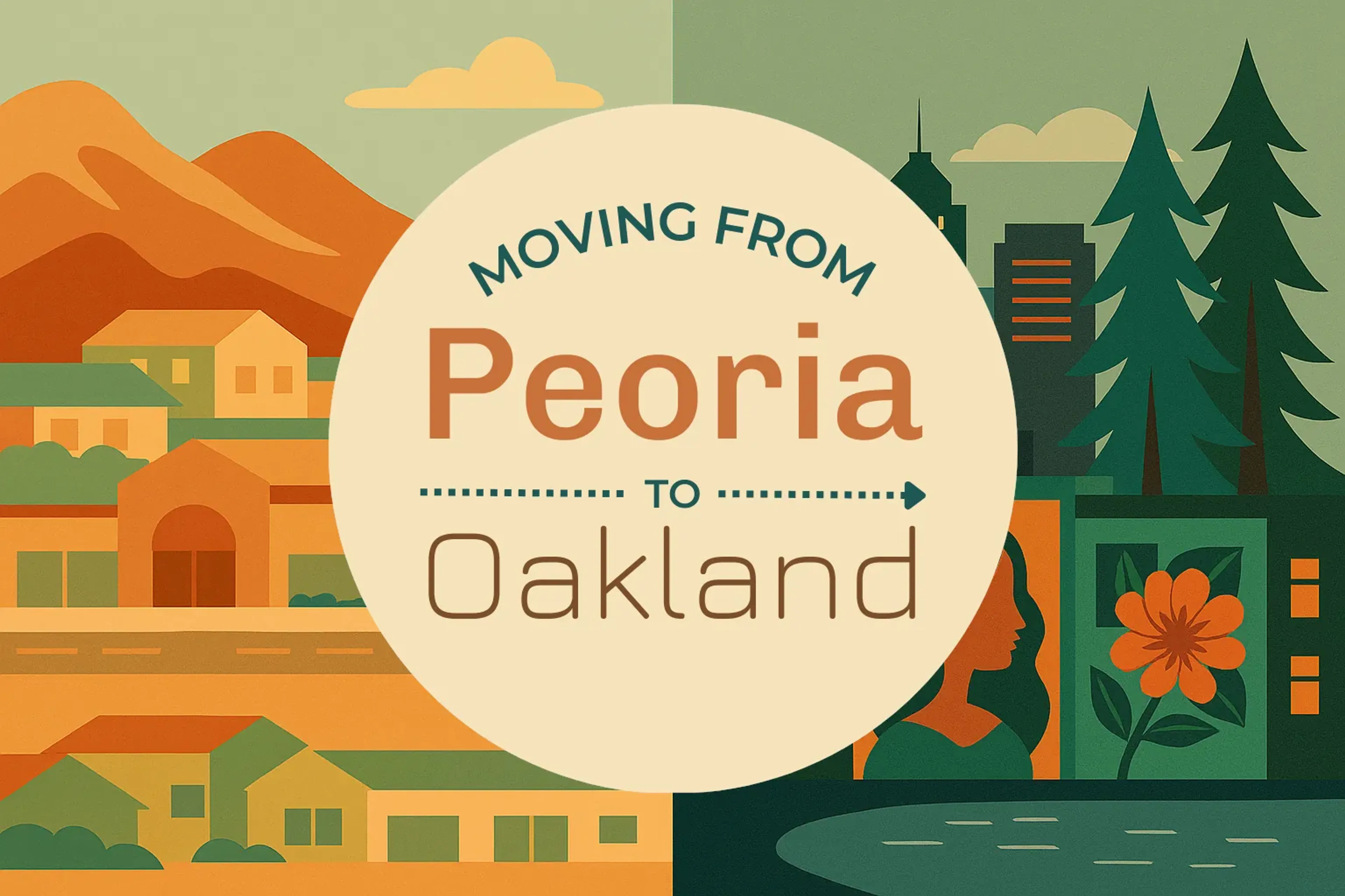 Side-by-side comparison of Peoria to Oakland moving companies