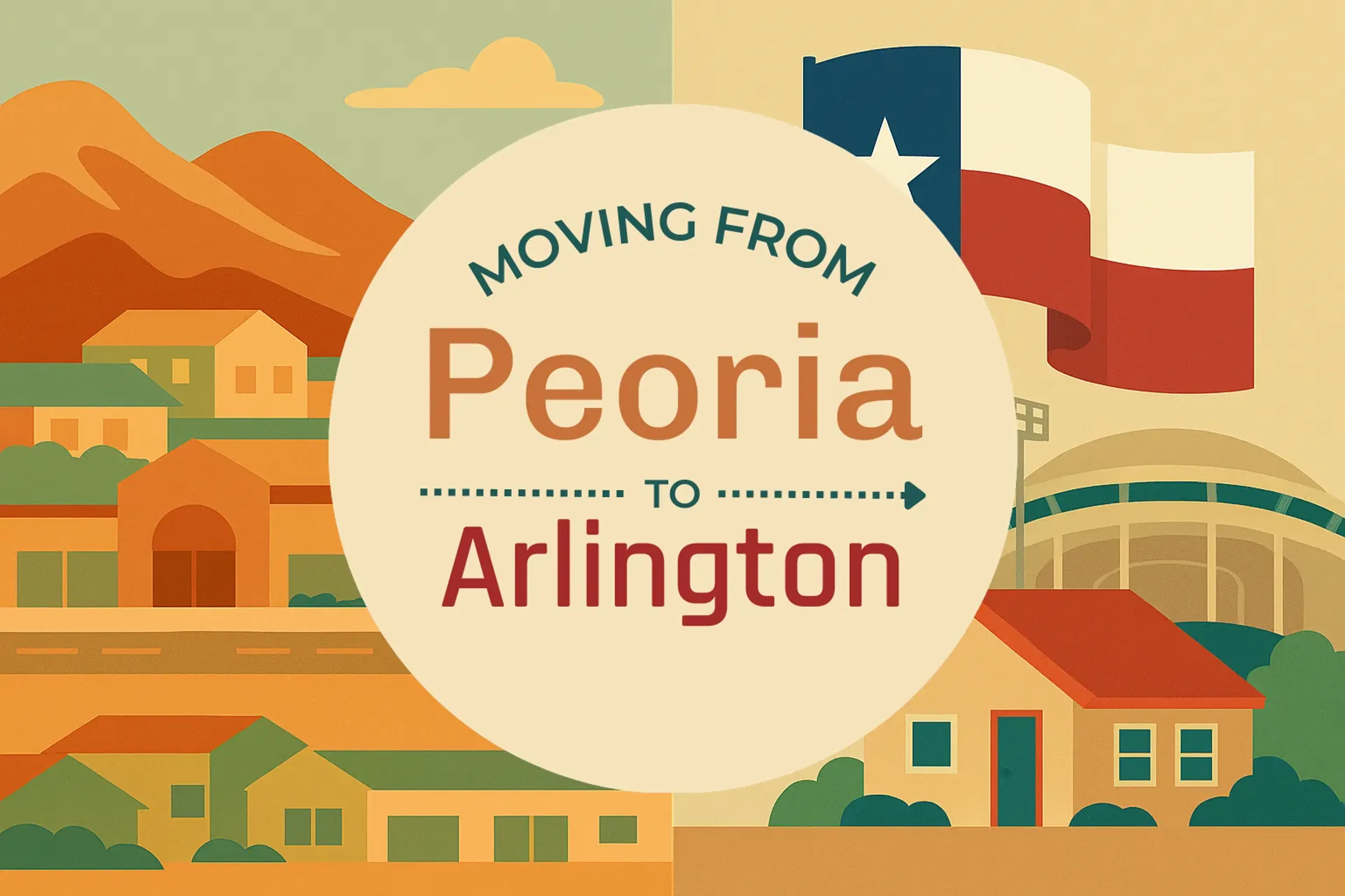 Side-by-side comparison of Peoria to Arlington moving companies