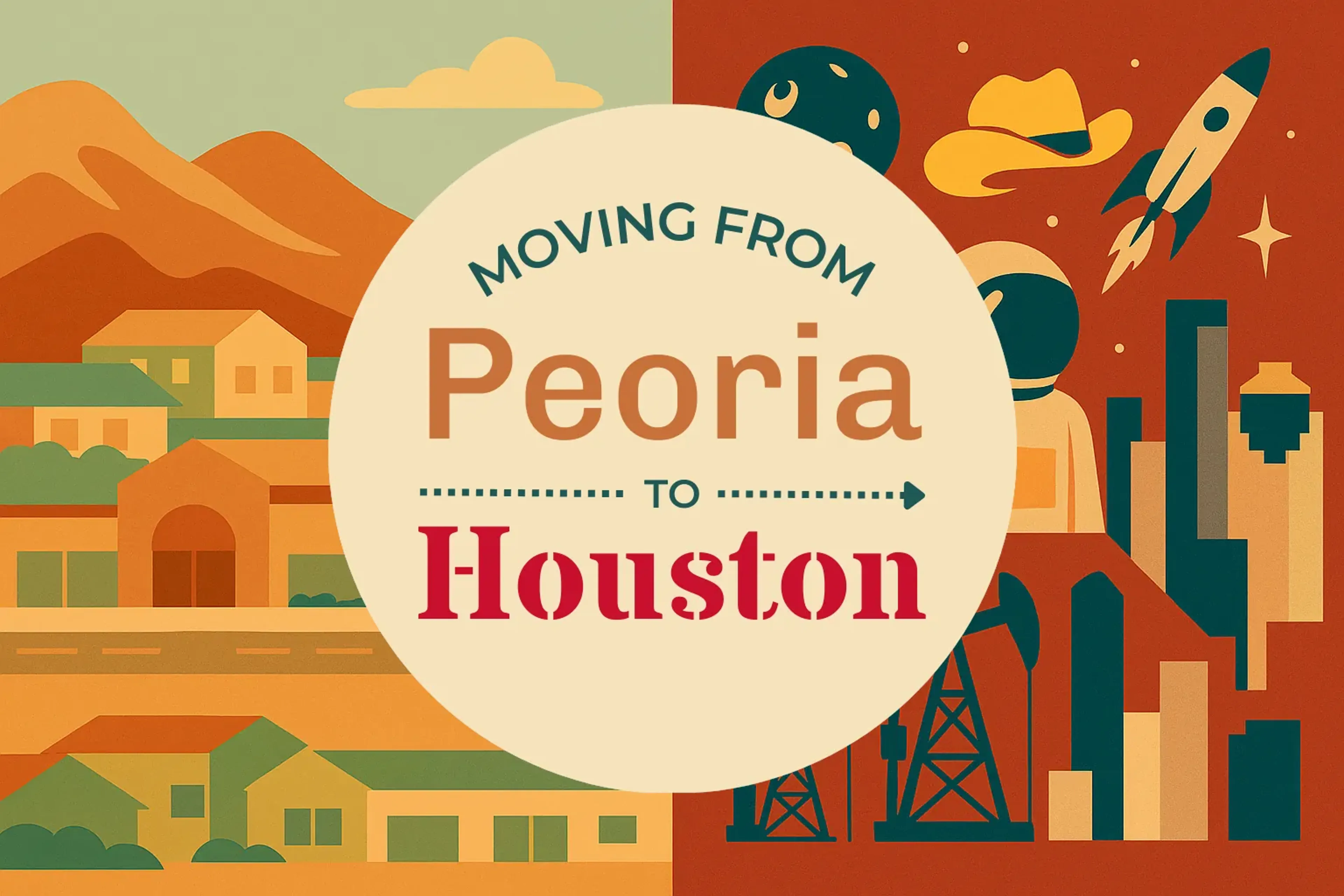 Side-by-side comparison of Peoria to Houston moving companies
