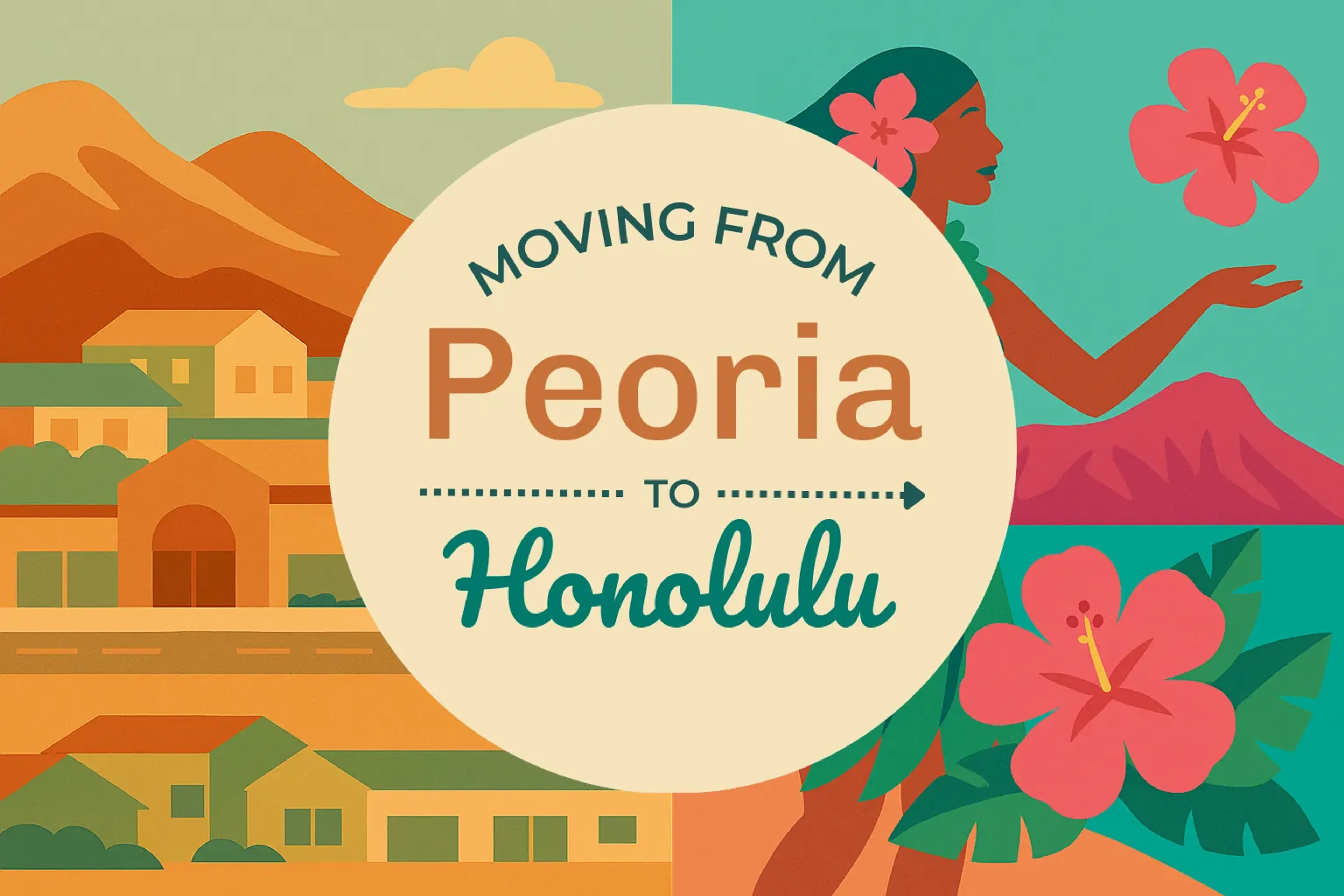 Side-by-side comparison of Peoria to Honolulu moving companies