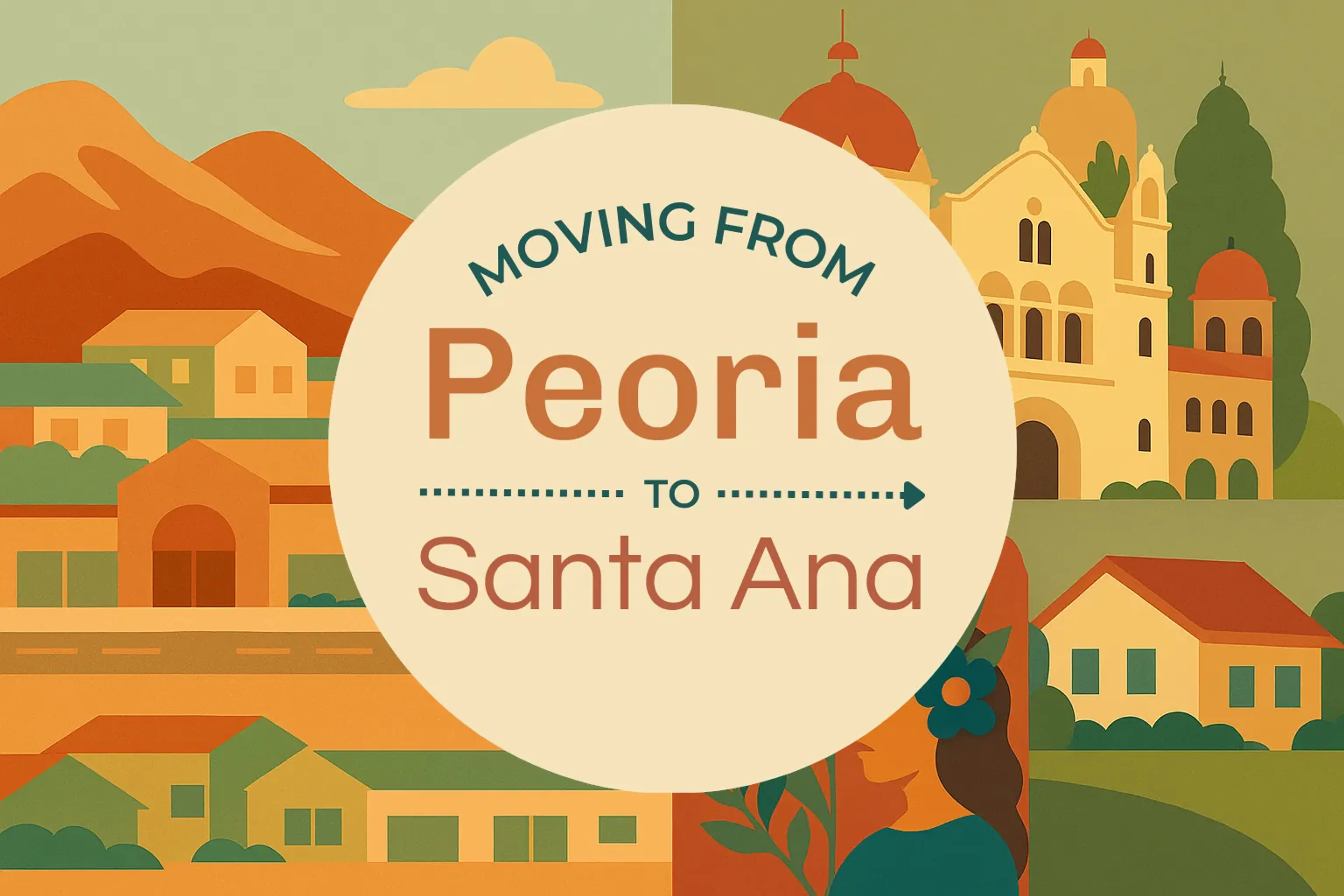 Side-by-side comparison of Peoria to Santa Ana moving companies