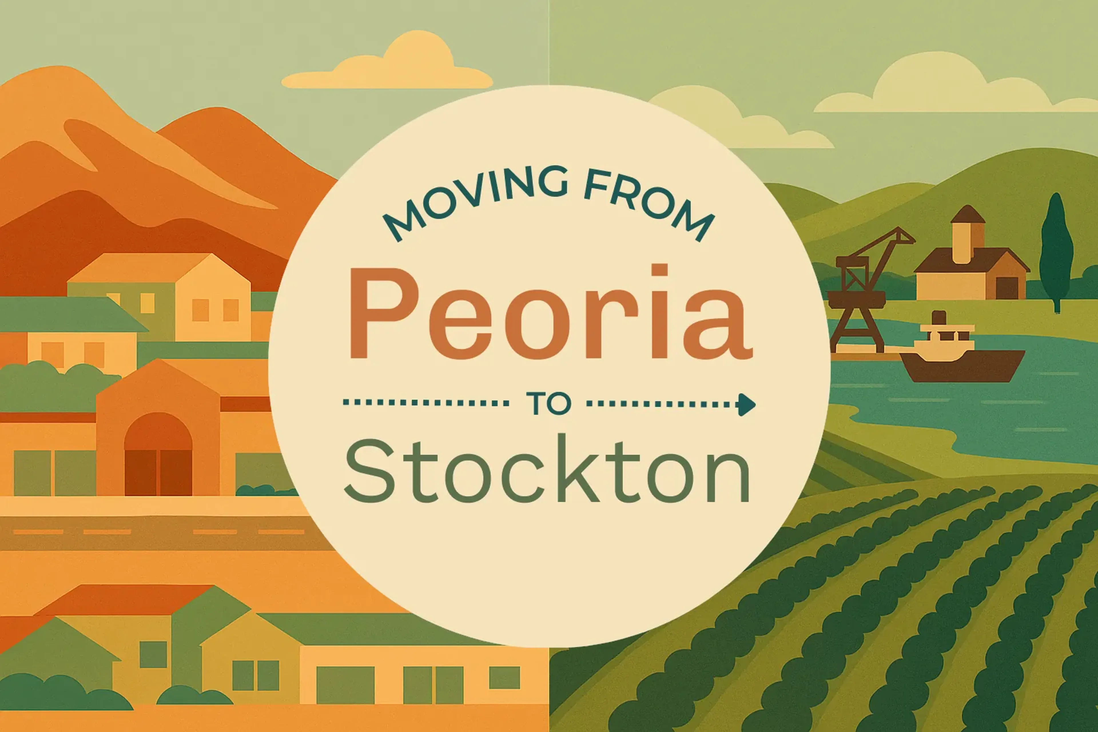 Side-by-side comparison of Peoria to Stockton moving companies