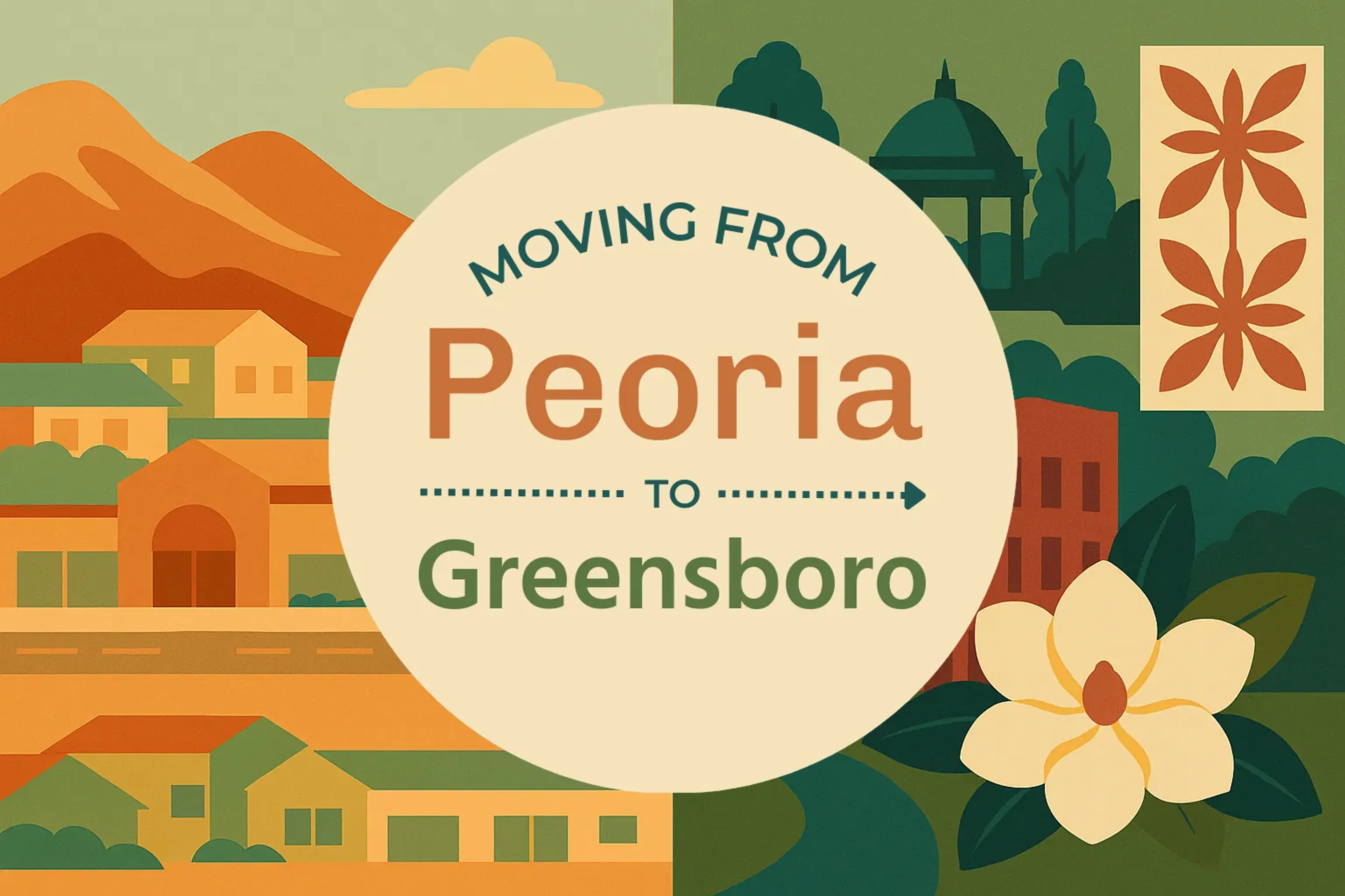 Side-by-side comparison of Peoria to Greensboro moving companies