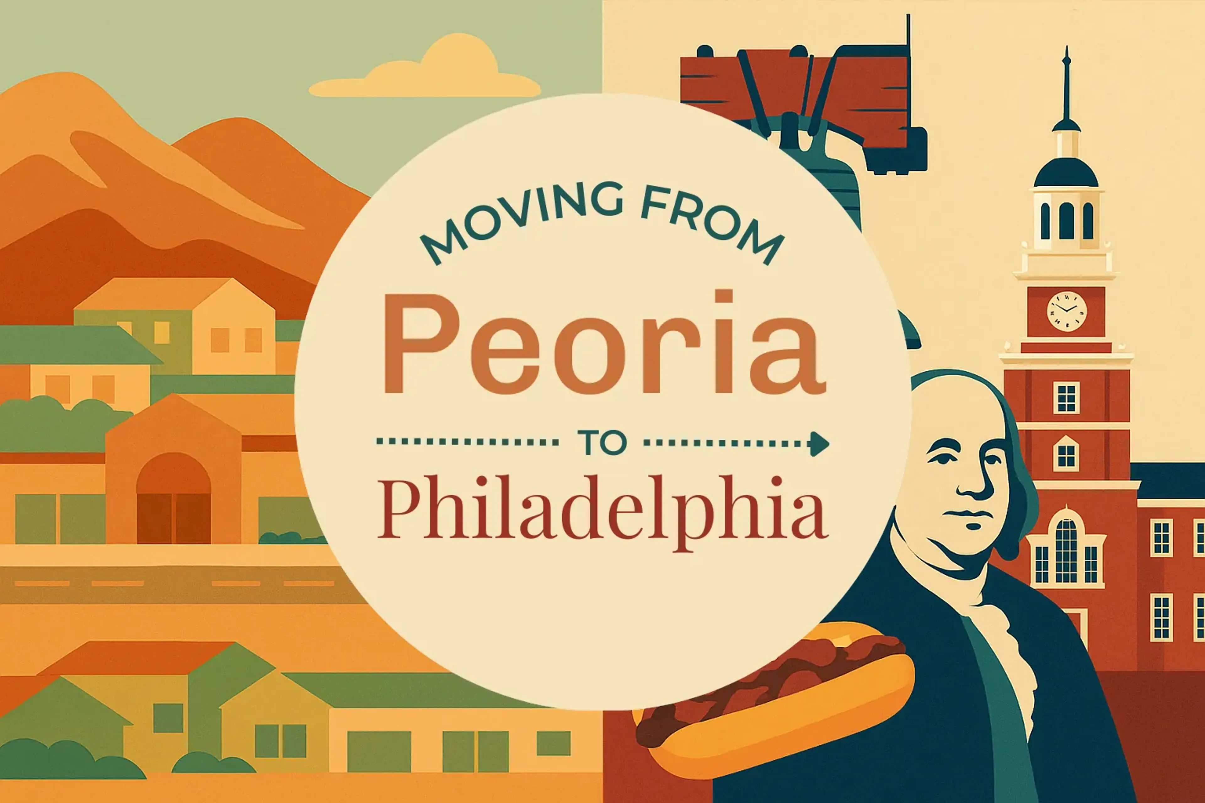 Side-by-side comparison of Peoria to Philadelphia moving companies