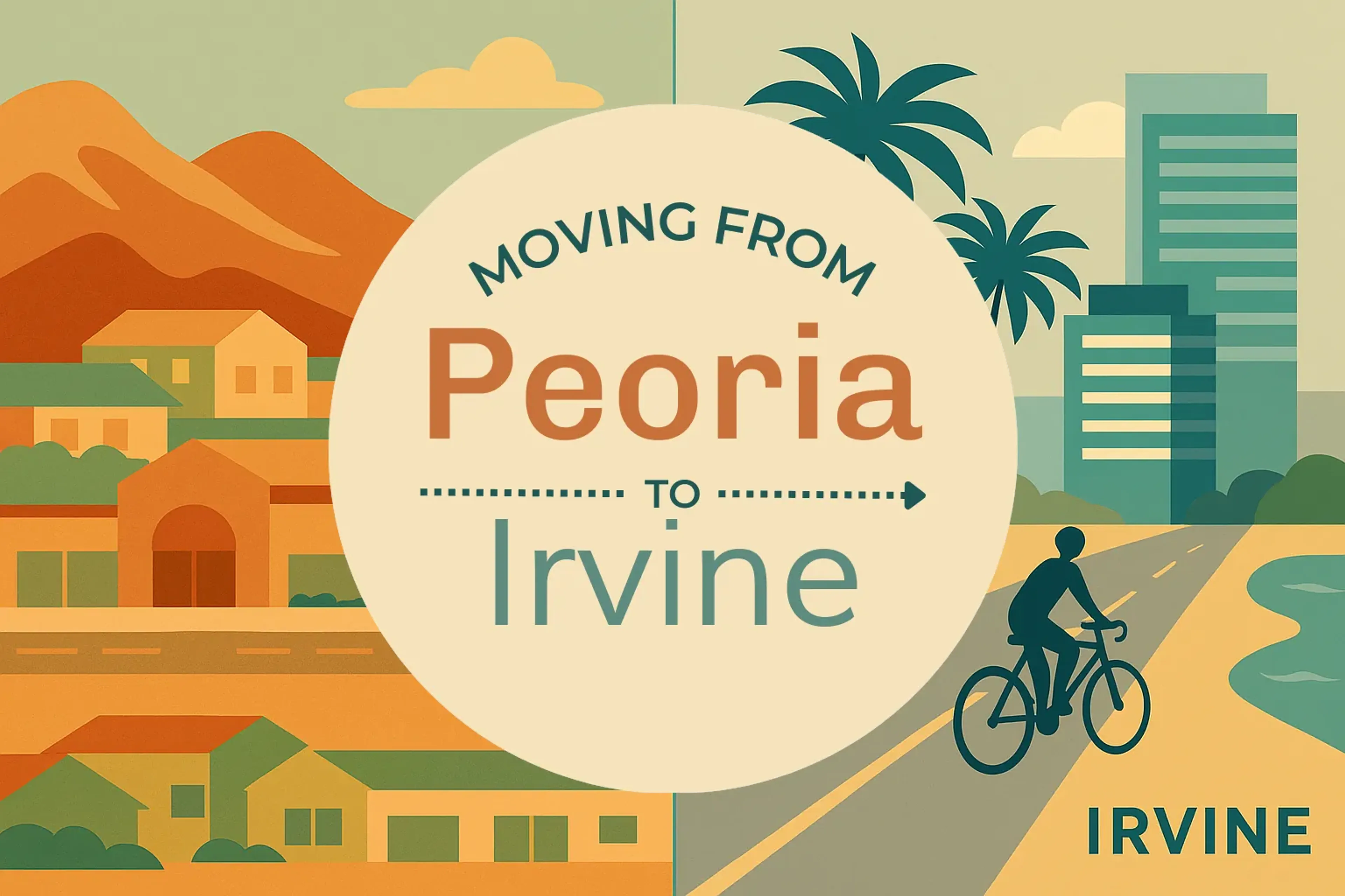 Side-by-side comparison of Peoria to Irvine moving companies