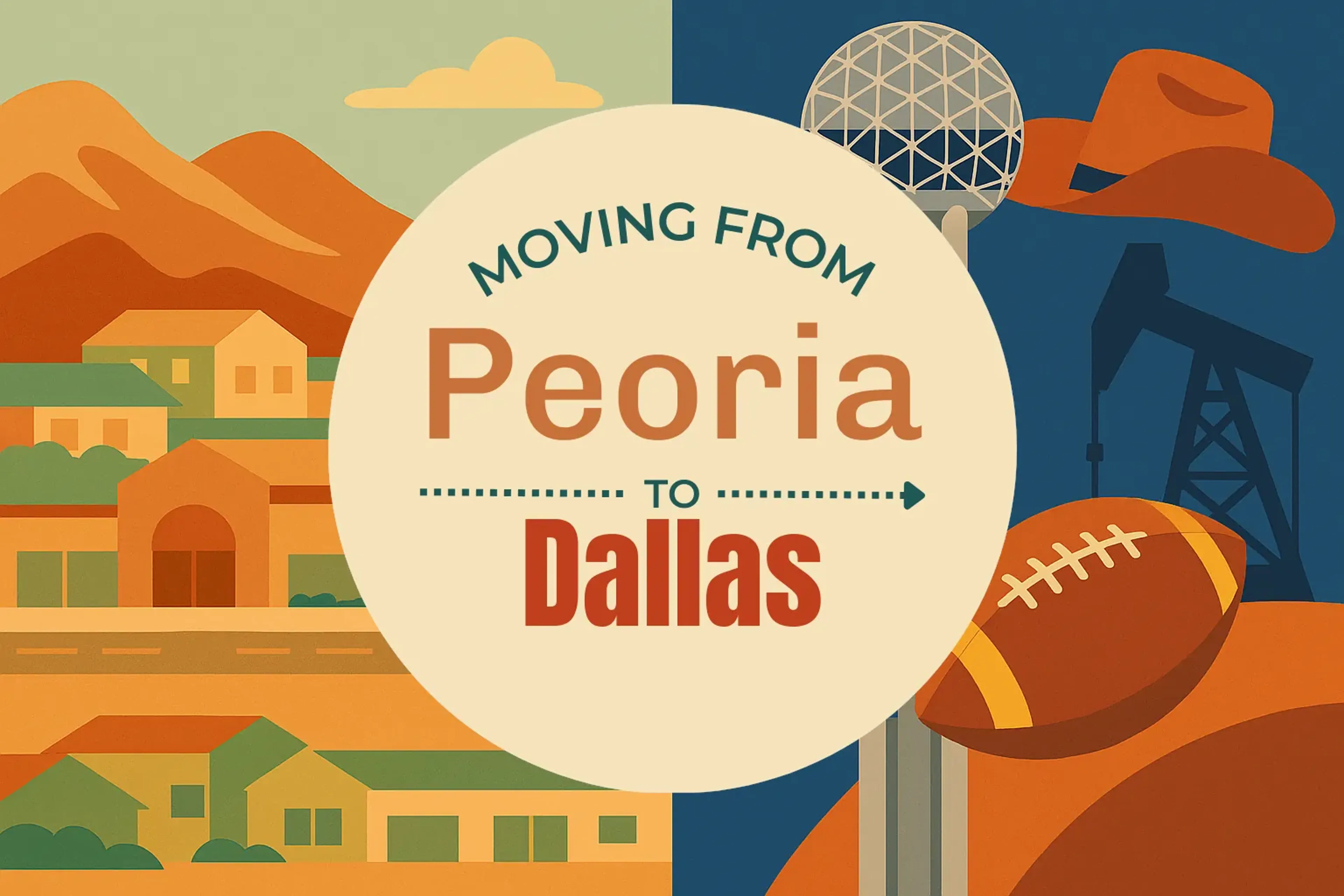 Side-by-side comparison of Peoria to Dallas moving companies