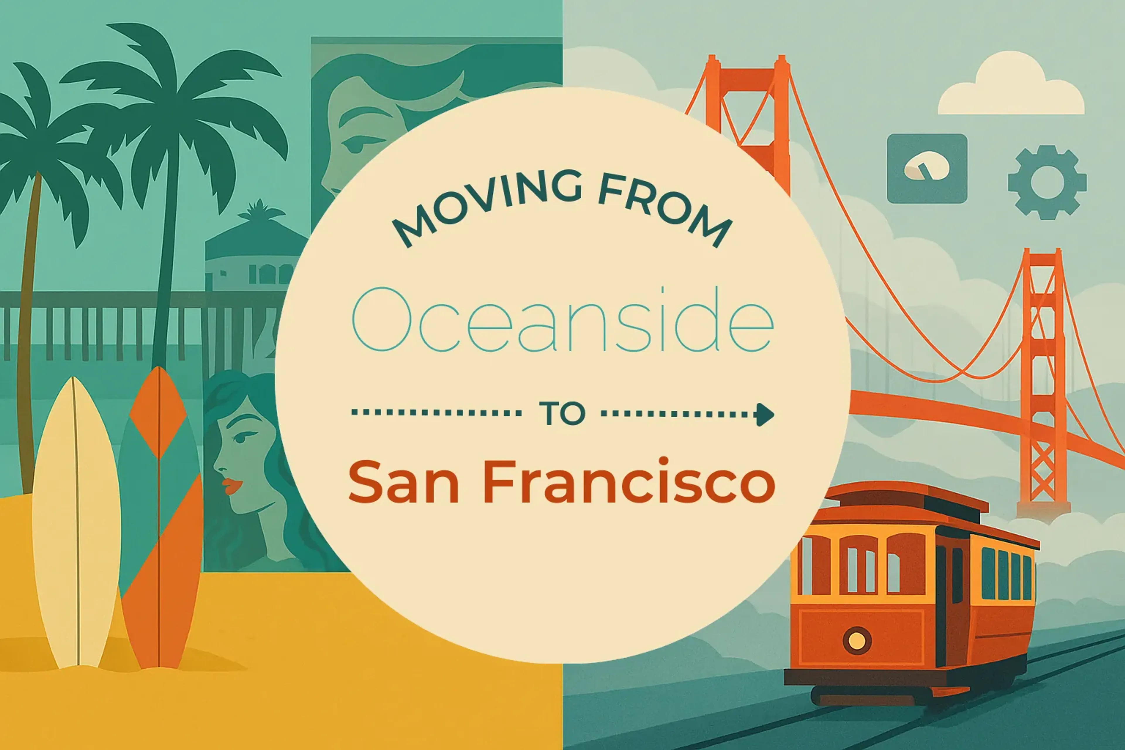 Side-by-side comparison of Oceanside to San Francisco moving companies