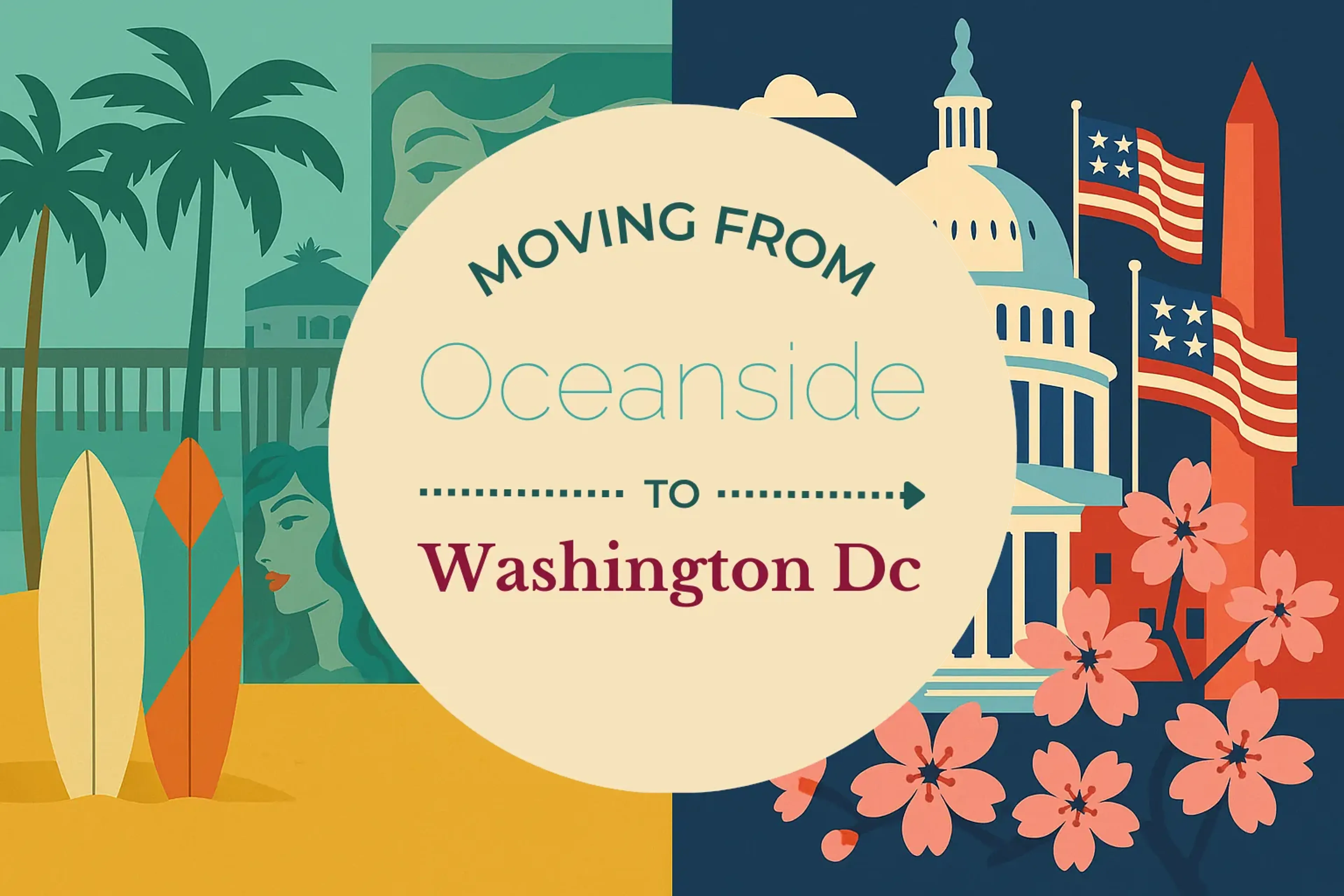Side-by-side comparison of Oceanside to Washington DC moving companies