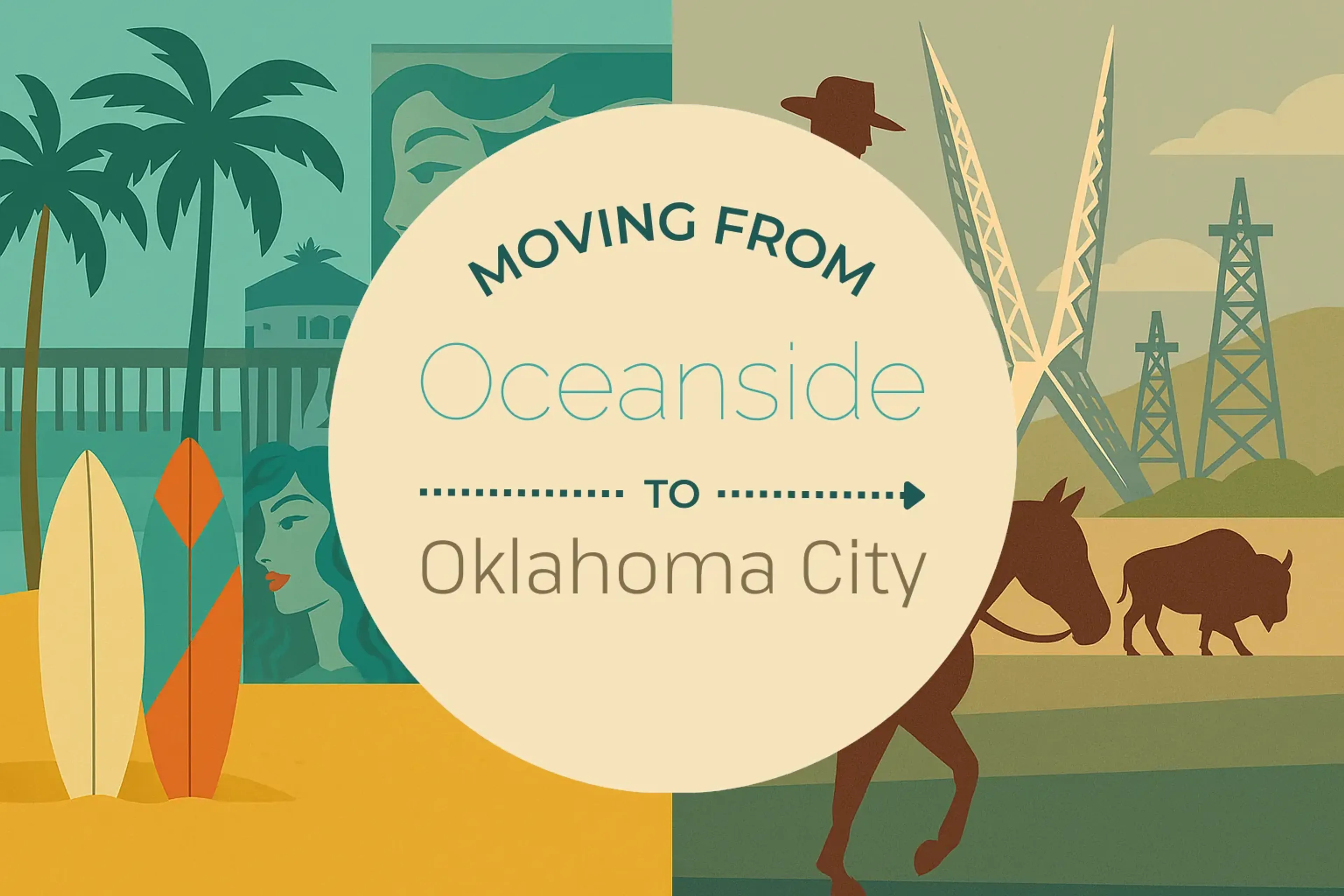 Side-by-side comparison of Oceanside to Oklahoma City moving companies