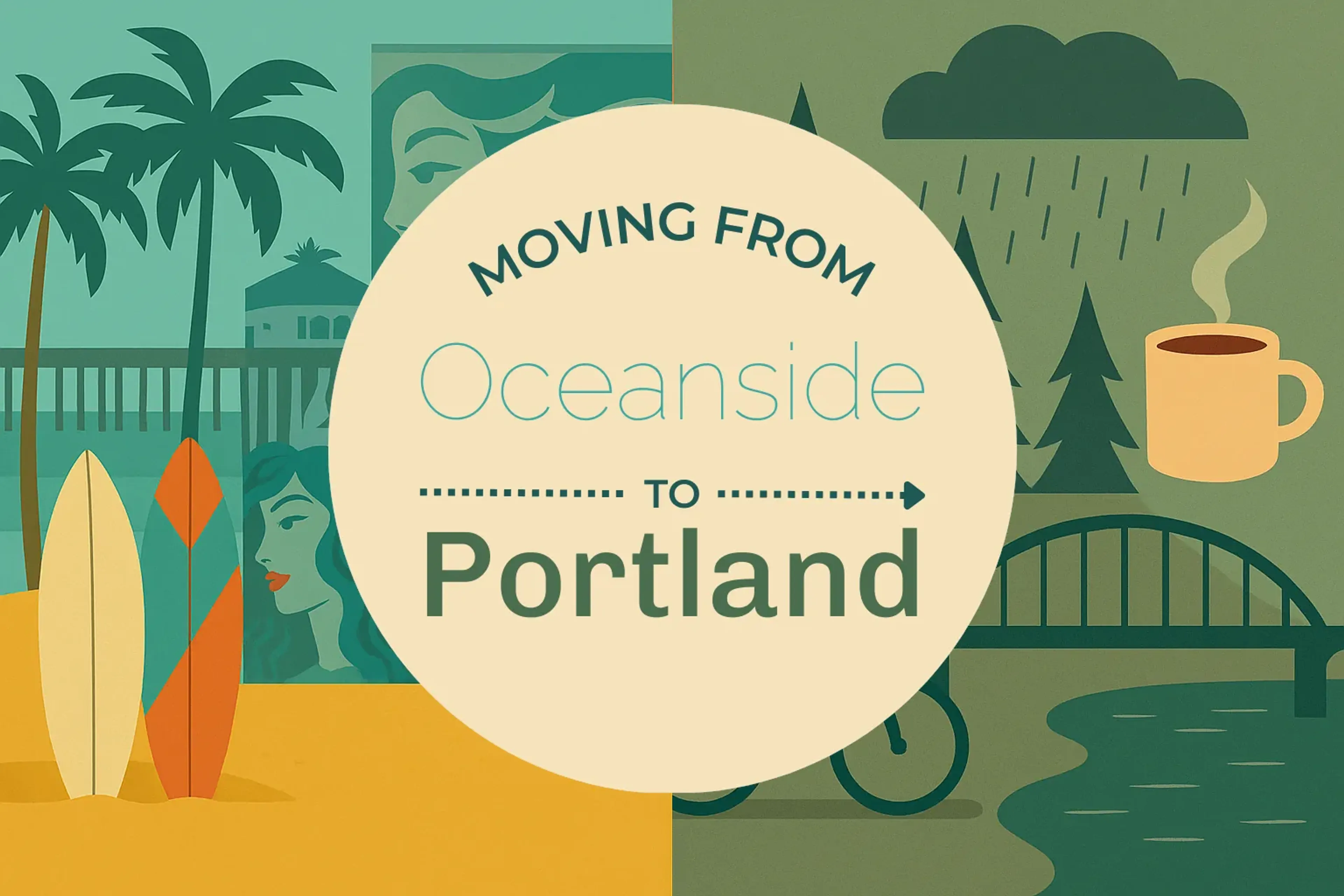 Side-by-side comparison of Oceanside to Portland moving companies