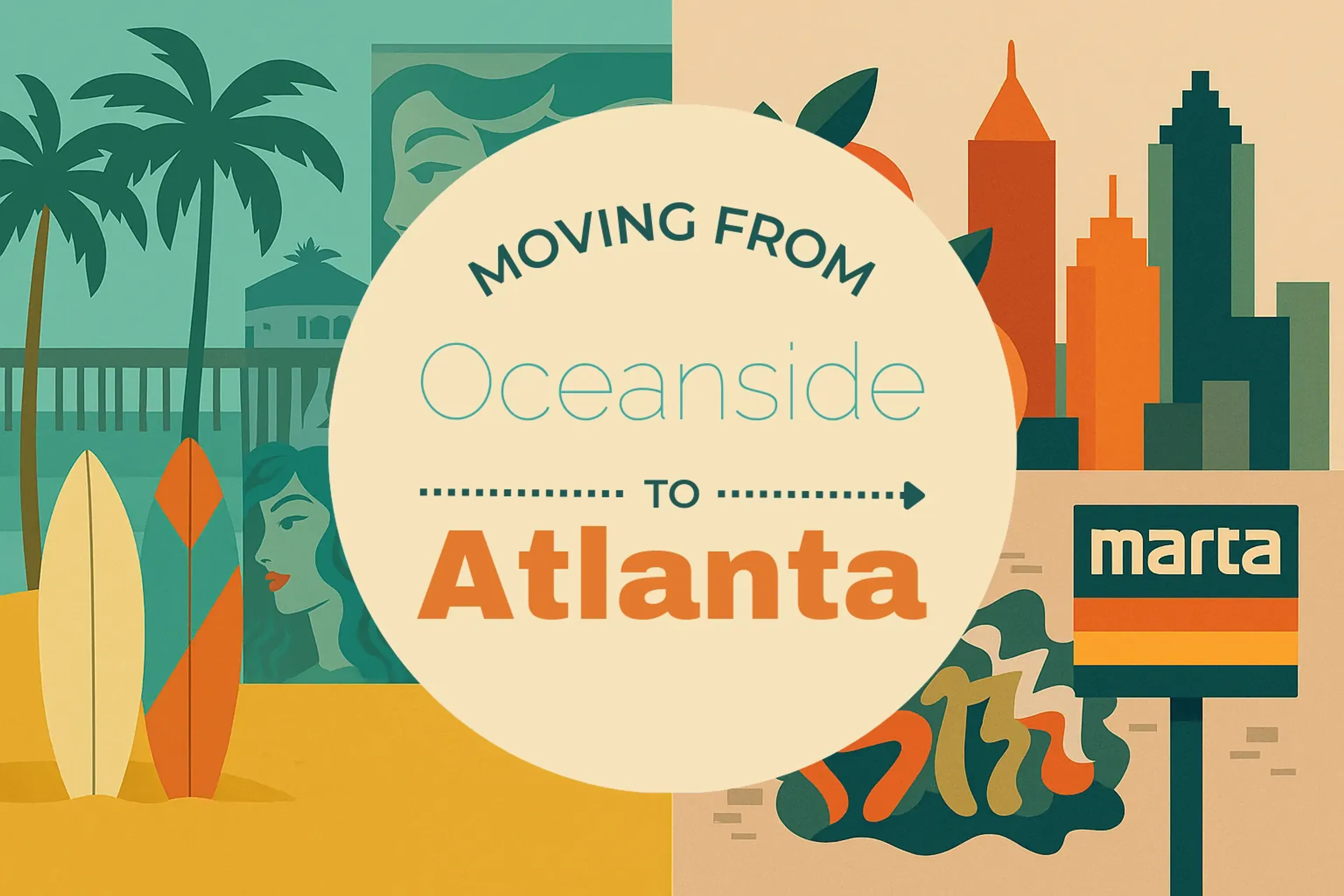 Side-by-side comparison of Oceanside to Atlanta moving companies