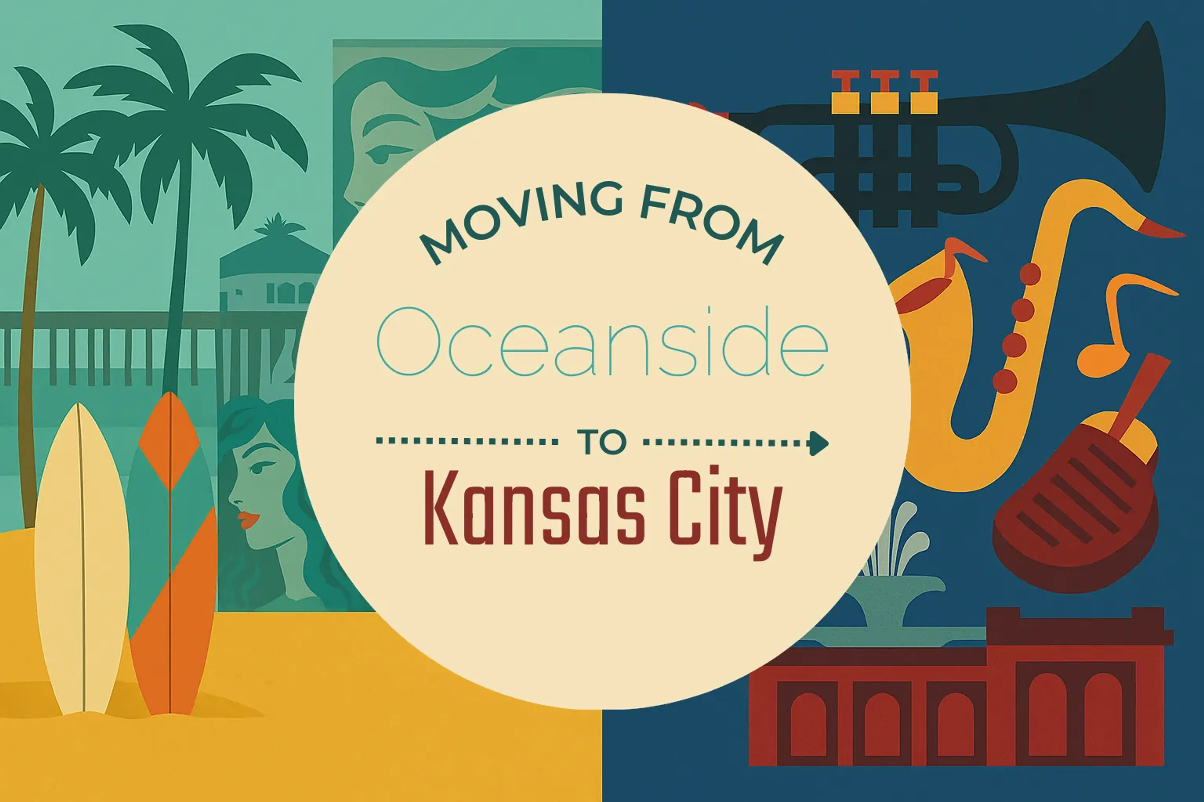 Side-by-side comparison of Oceanside to Kansas City moving companies