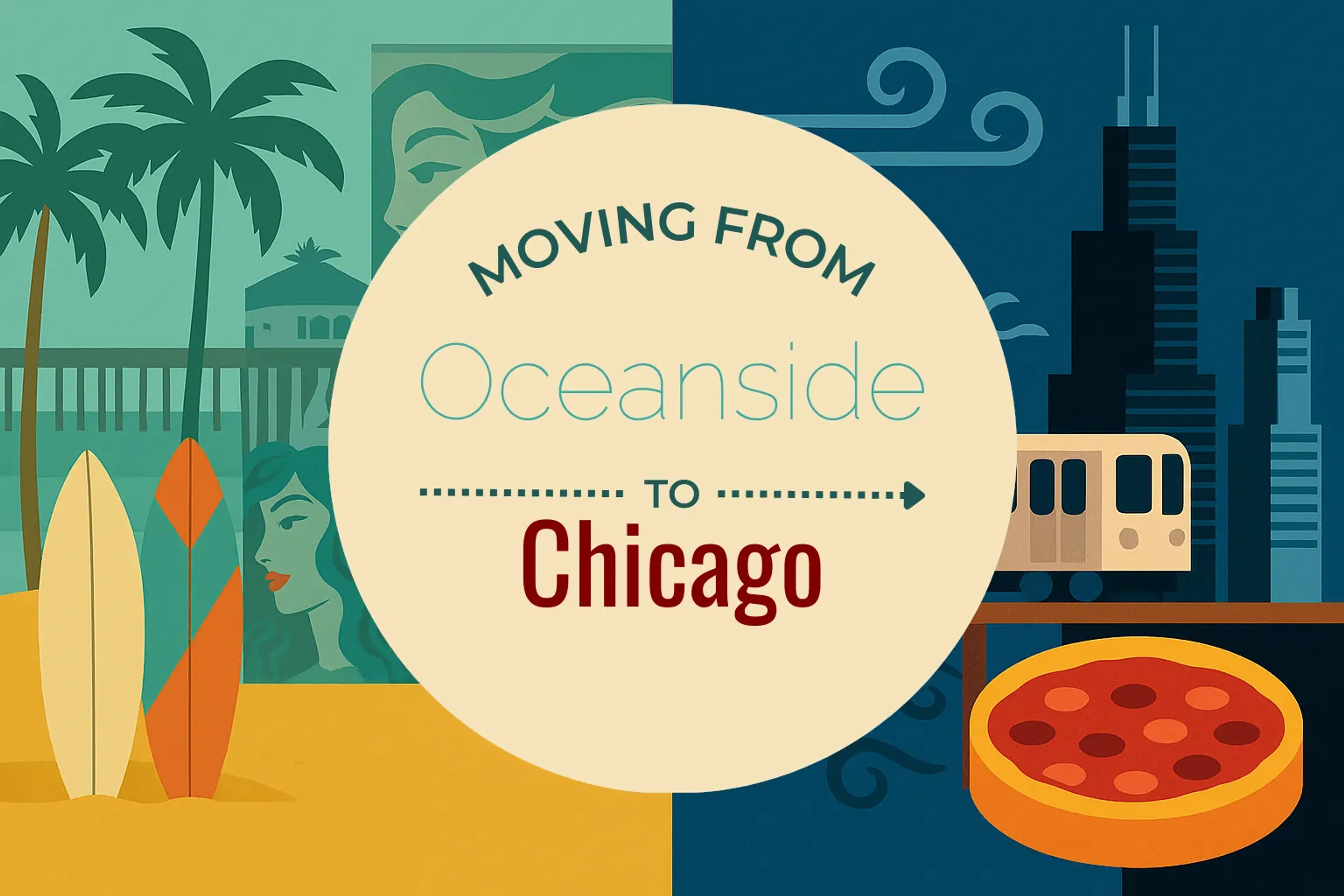 Side-by-side comparison of Oceanside to Chicago moving companies