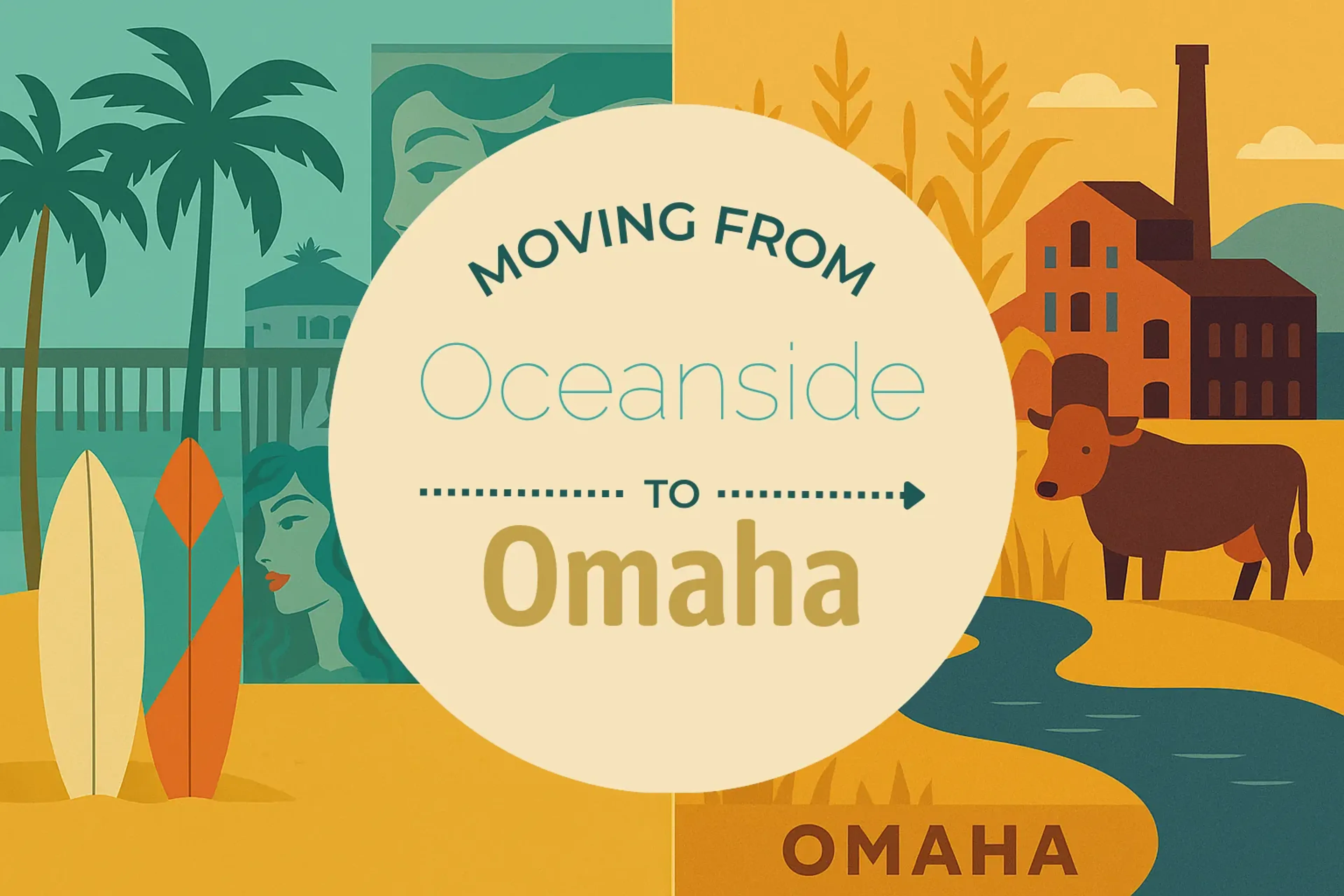 Side-by-side comparison of Oceanside to Omaha moving companies