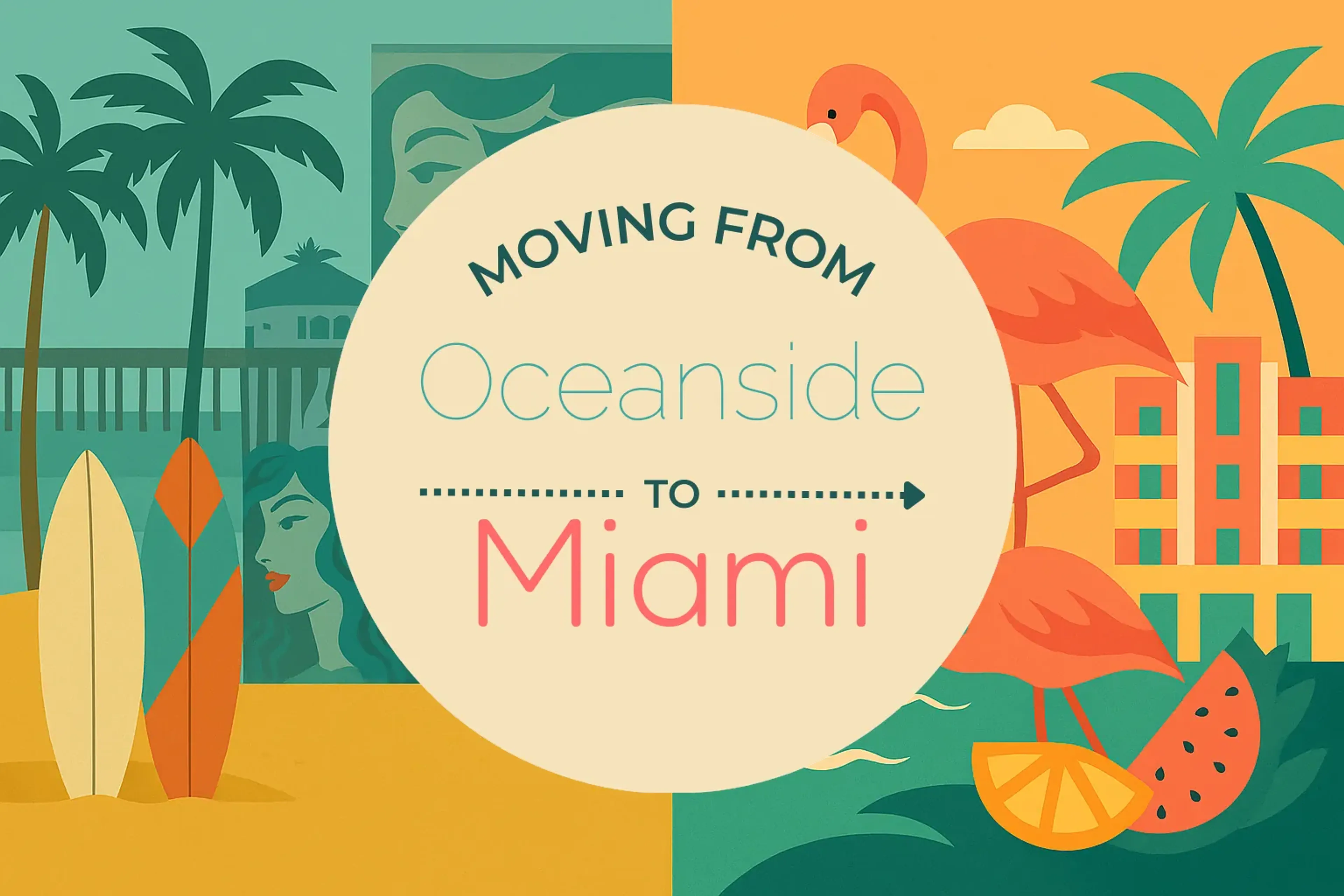 Side-by-side comparison of Oceanside to Miami moving companies