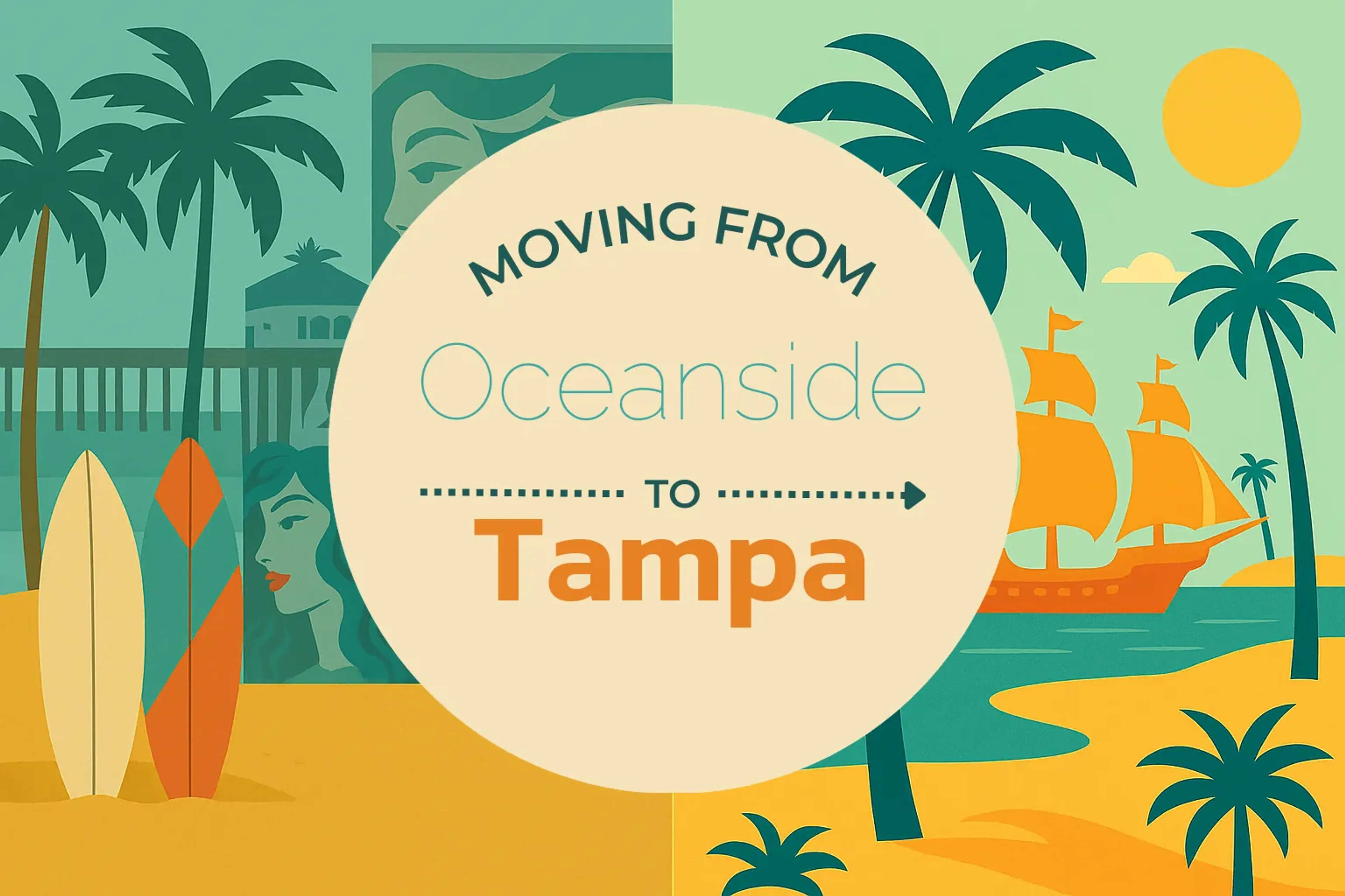 Side-by-side comparison of Oceanside to Tampa moving companies