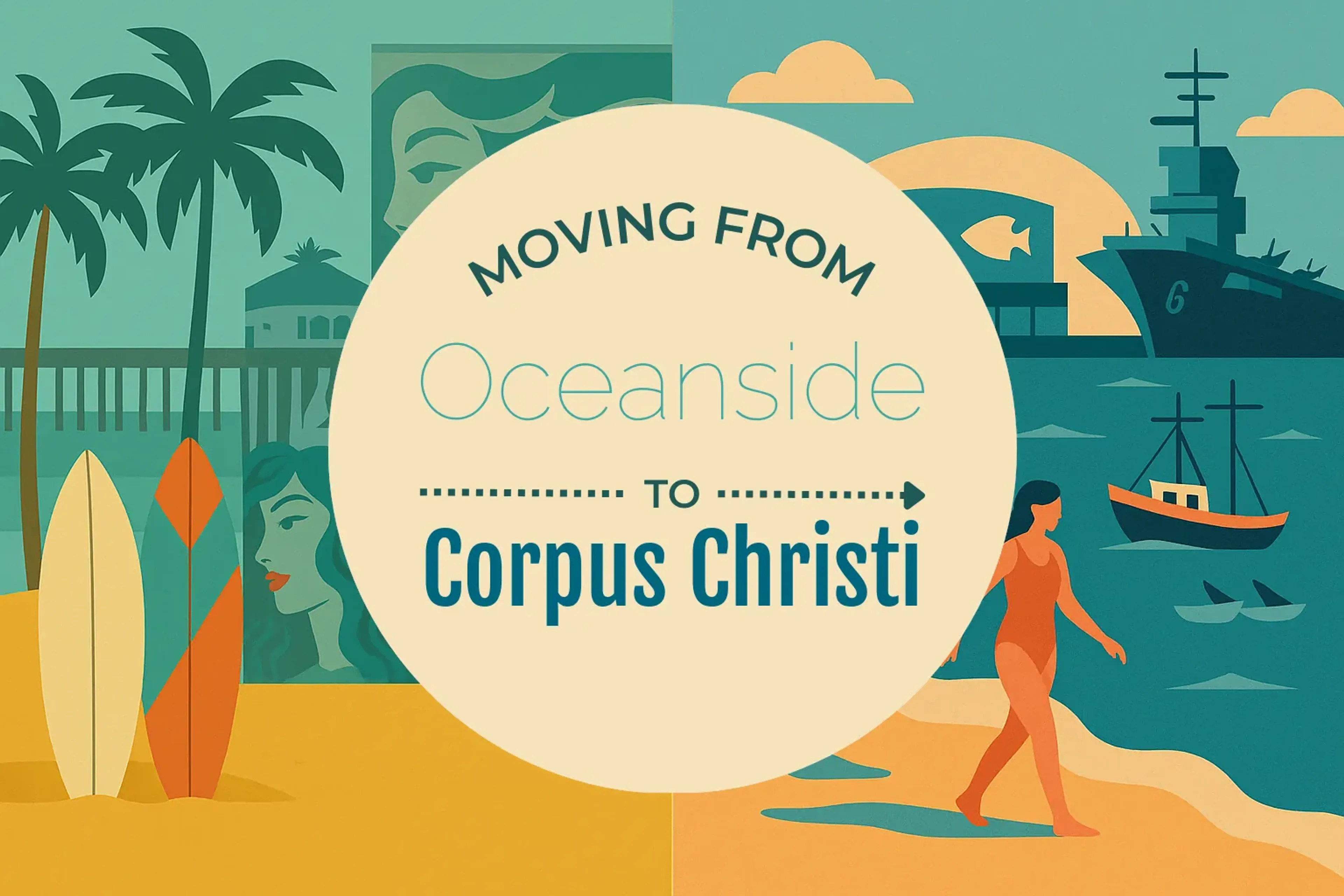 Side-by-side comparison of Oceanside to Corpus Christi moving companies