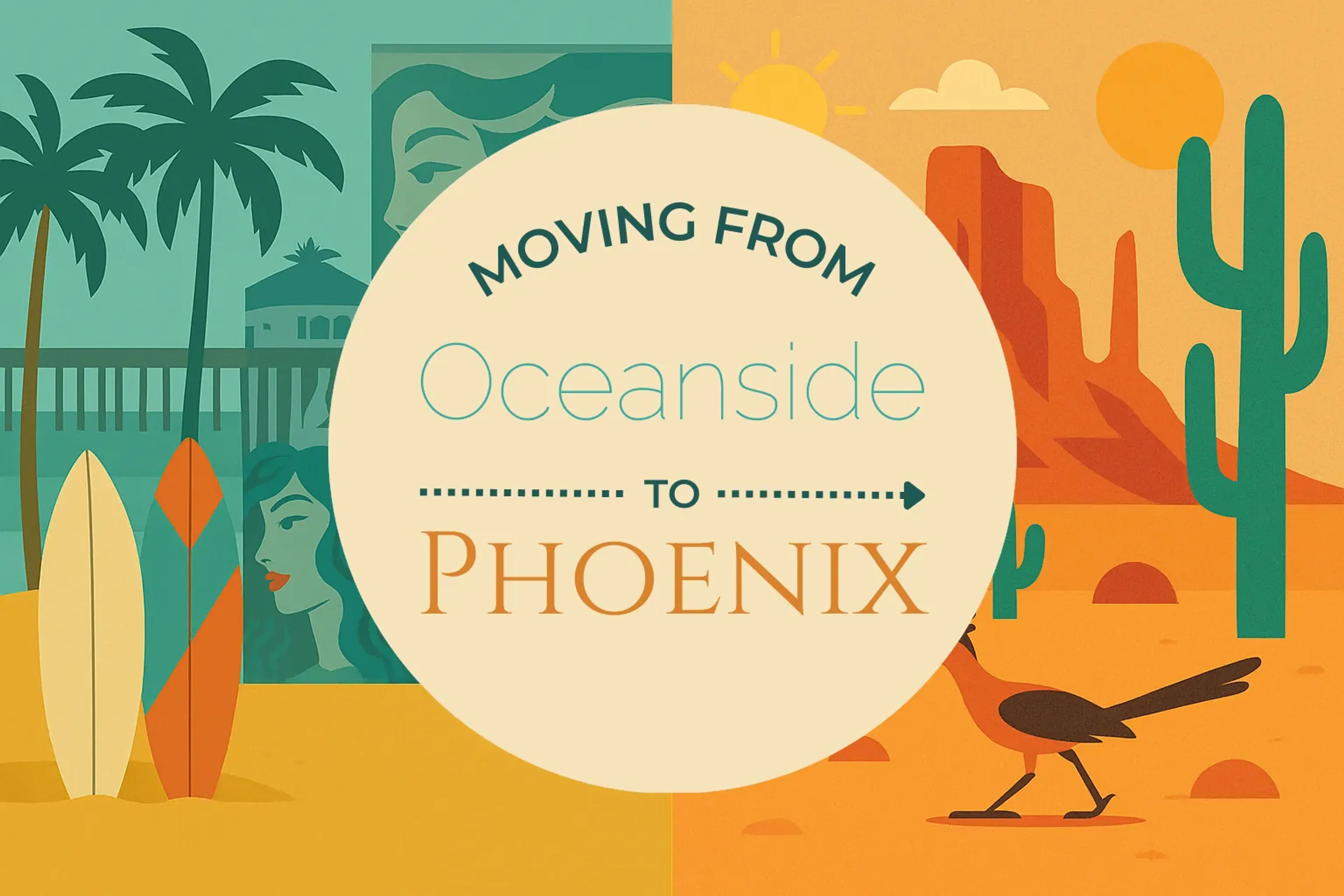 Side-by-side comparison of Oceanside to Phoenix moving companies