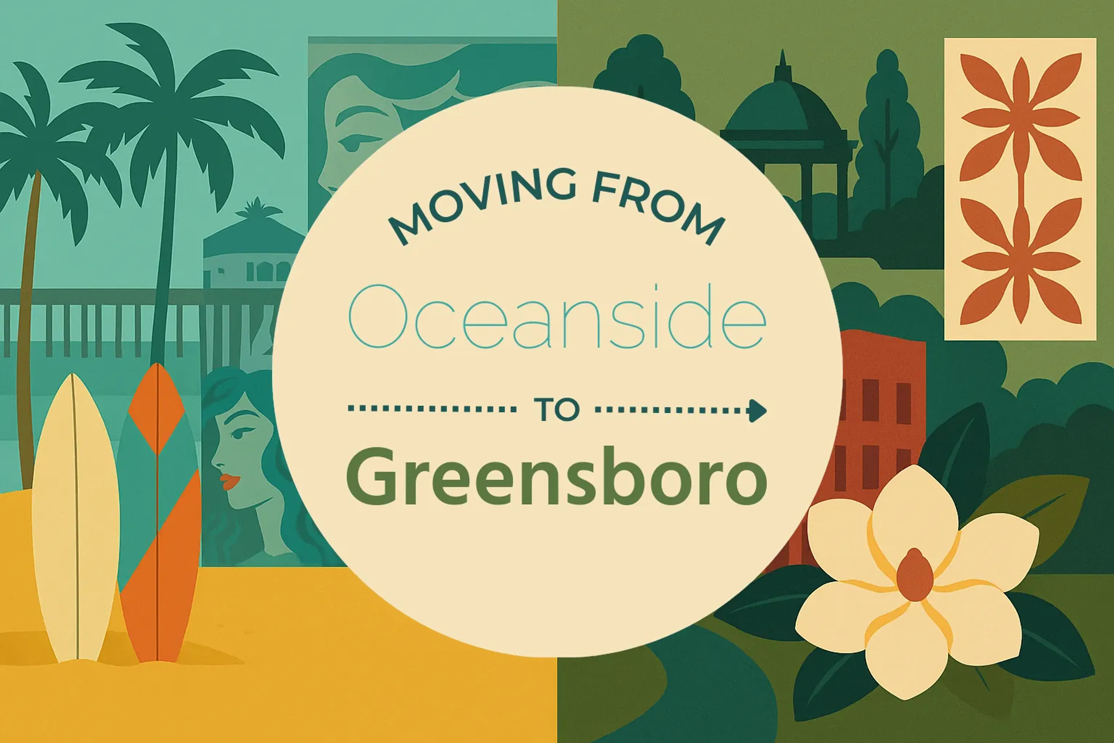 Side-by-side comparison of Oceanside to Greensboro moving companies