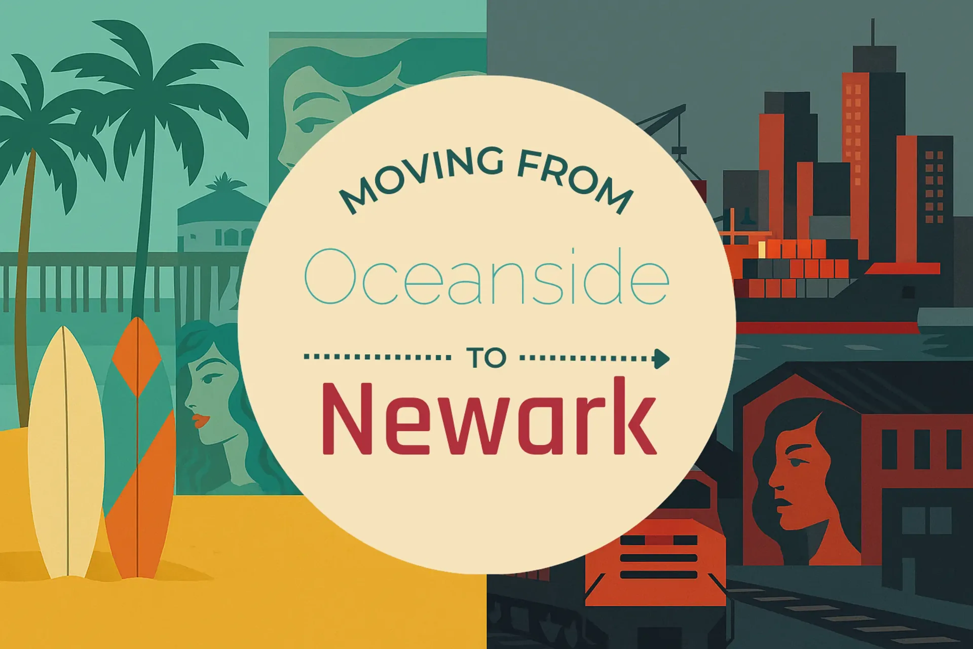 Side-by-side comparison of Oceanside to Newark moving companies