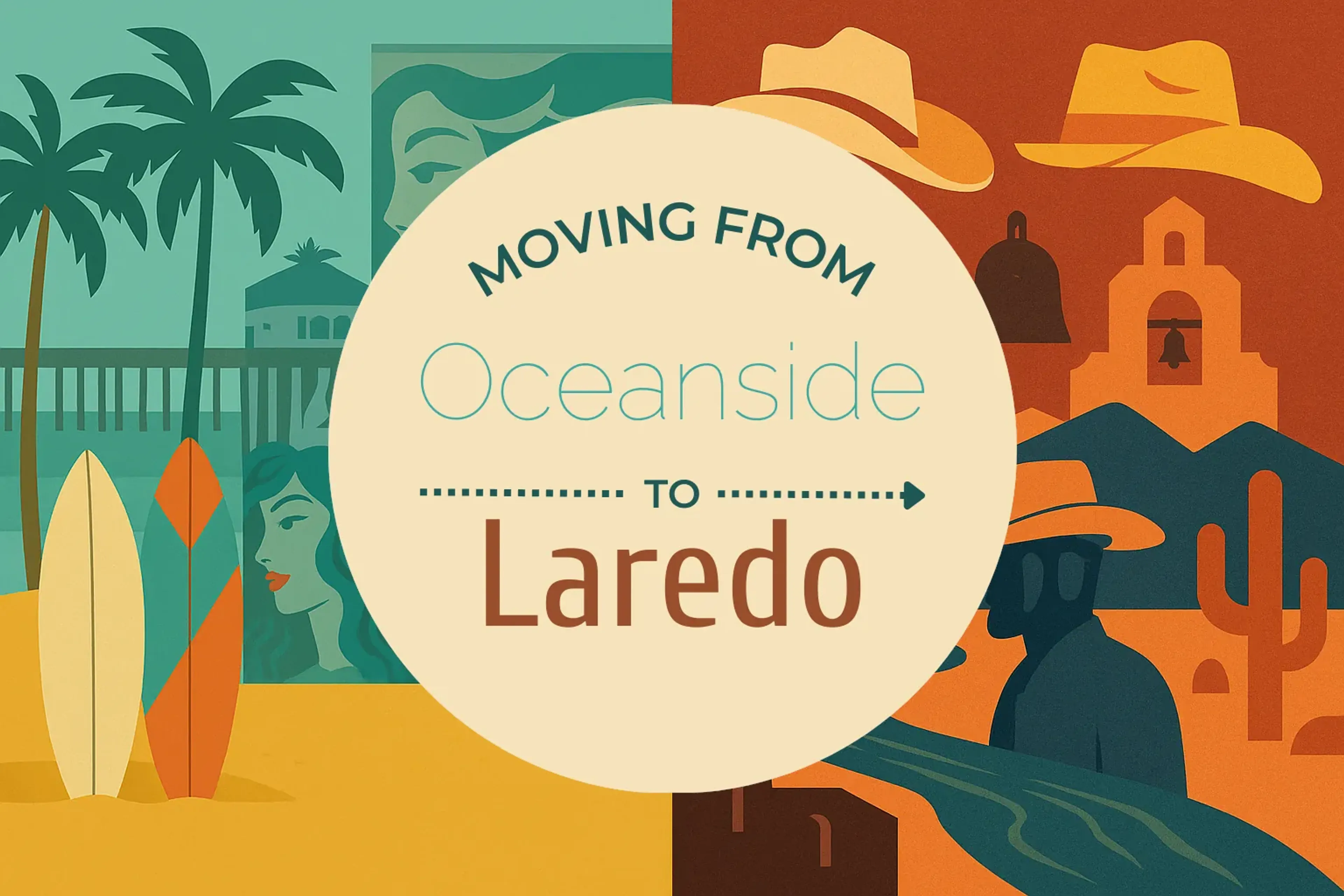 Side-by-side comparison of Oceanside to Laredo moving companies