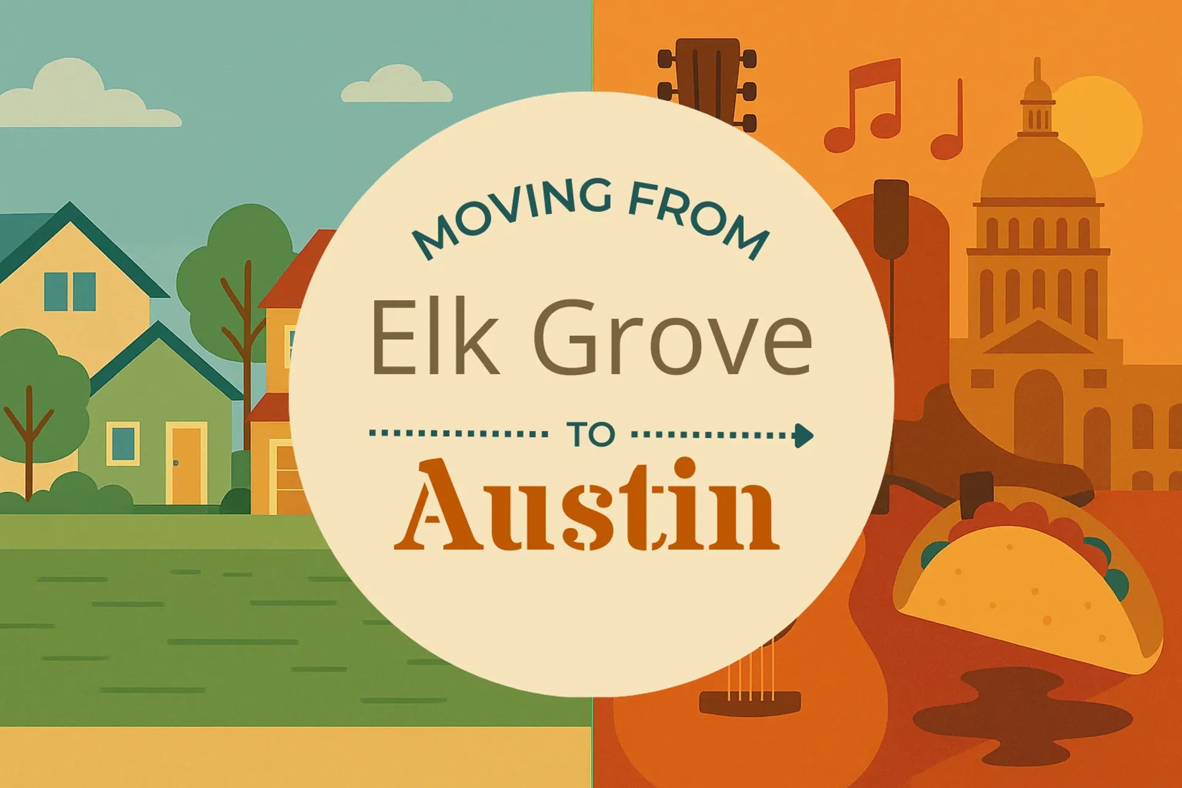 Side-by-side comparison of Elk Grove to Austin moving companies