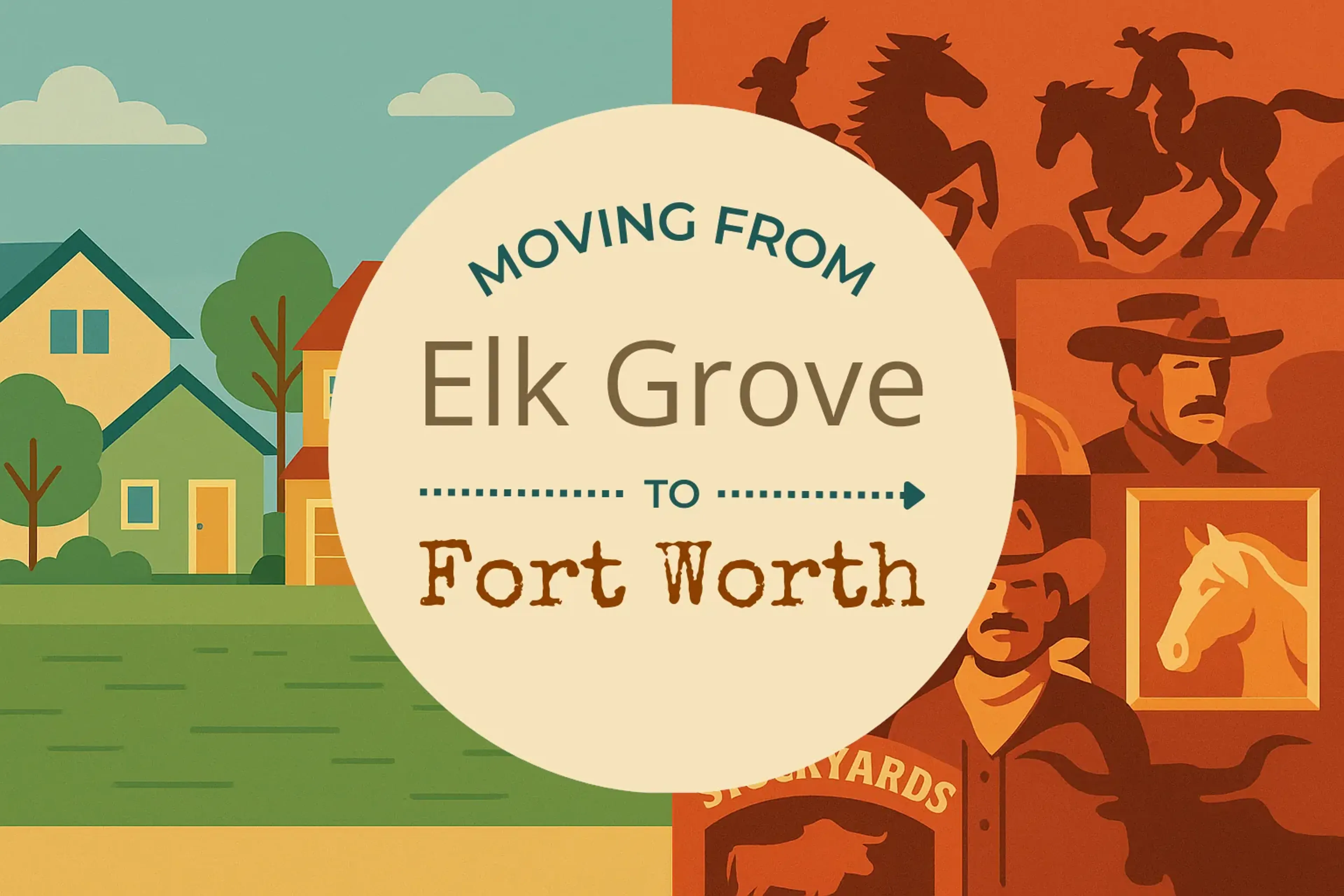 Side-by-side comparison of Elk Grove to Fort Worth moving companies