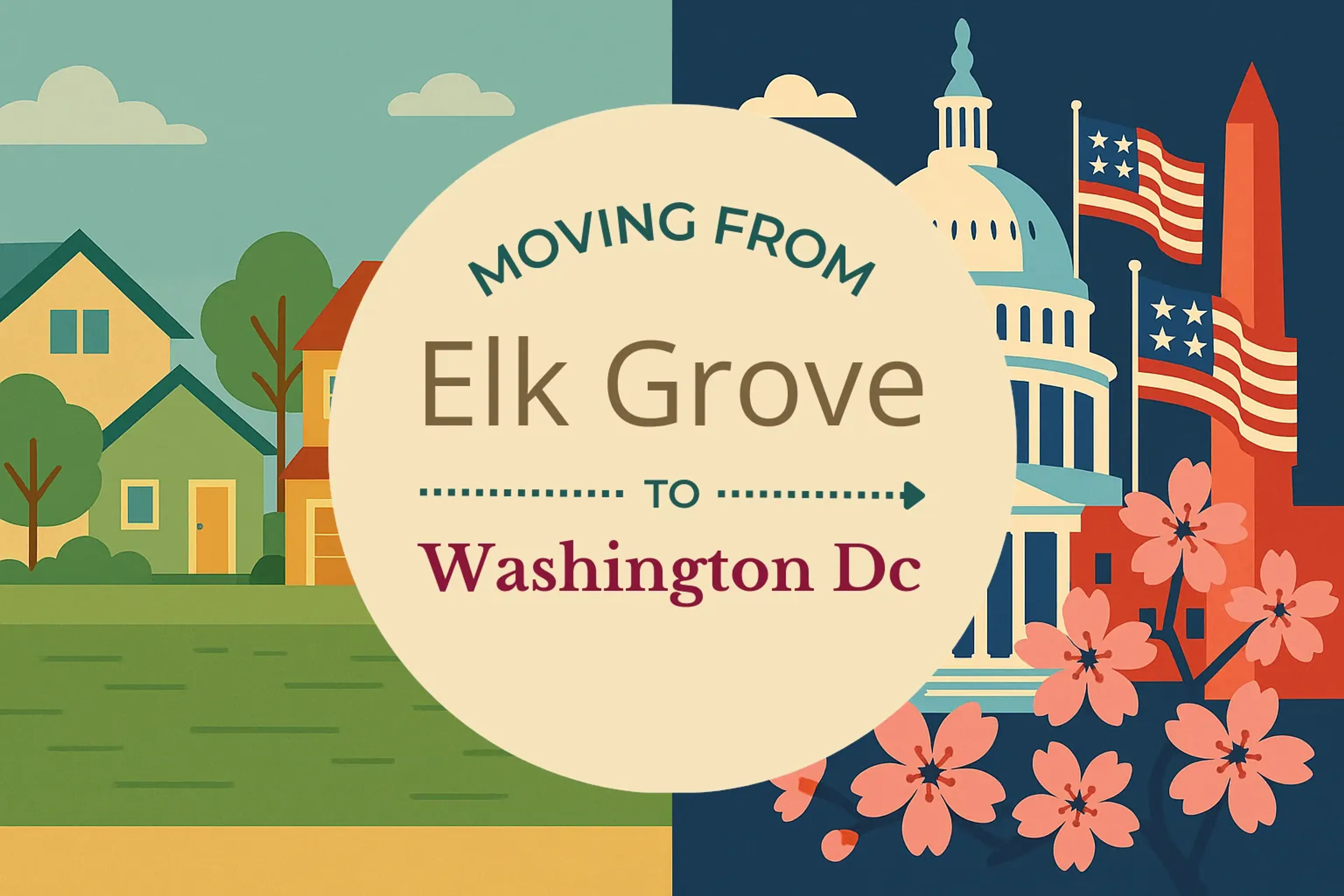 Side-by-side comparison of Elk Grove to Washington DC moving companies