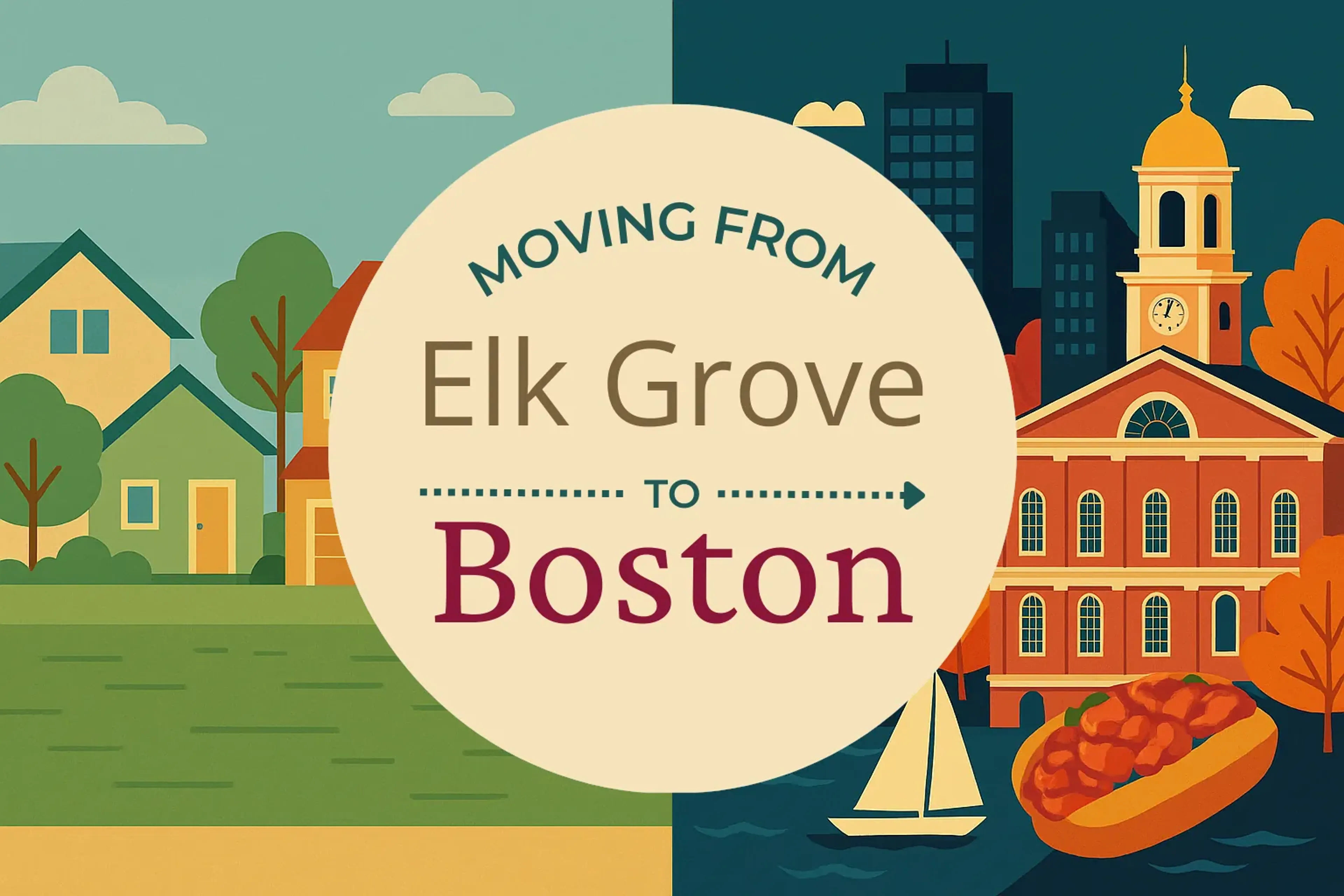 Side-by-side comparison of Elk Grove to Boston moving companies