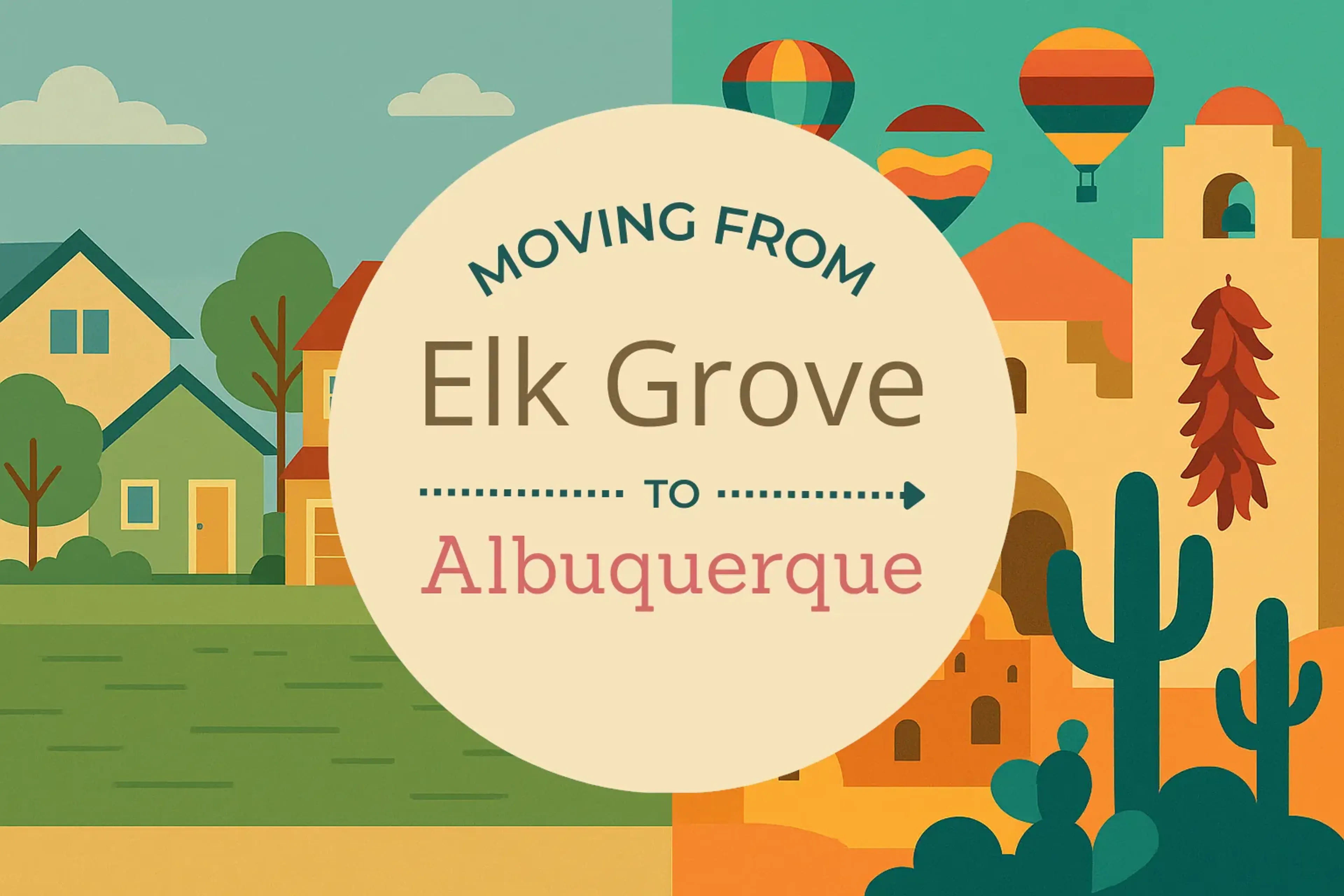 Side-by-side comparison of Elk Grove to Albuquerque moving companies