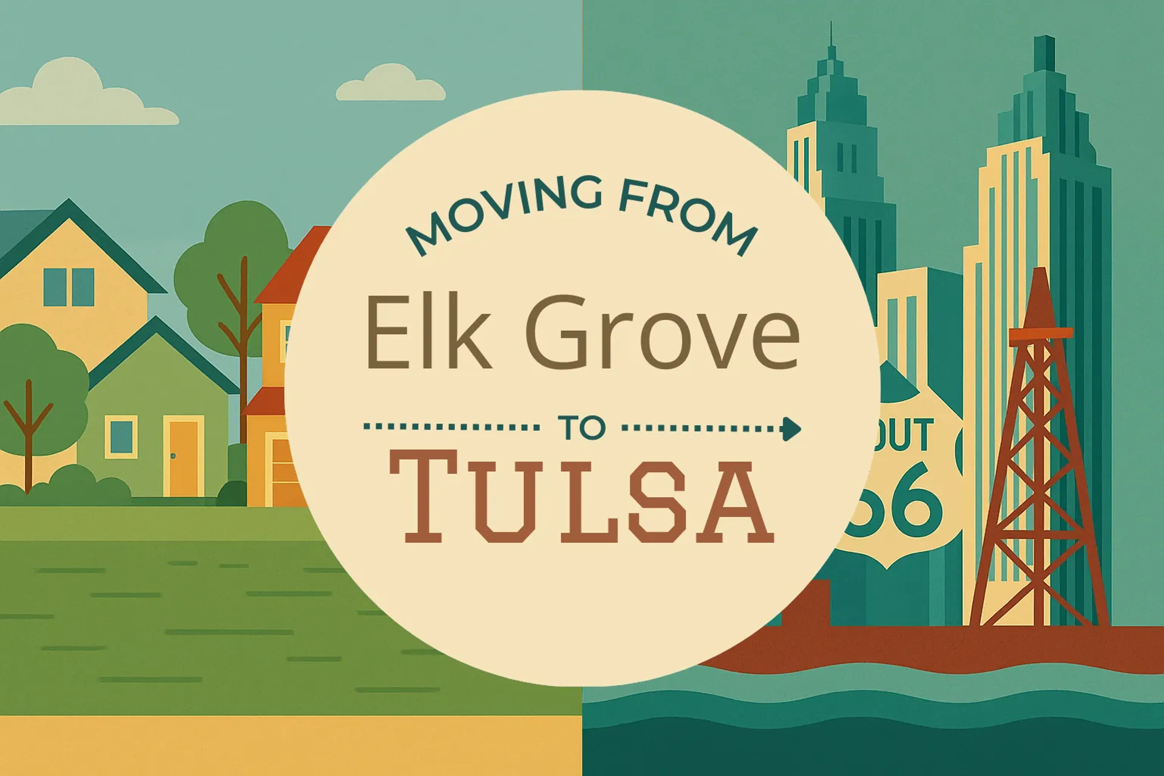 Side-by-side comparison of Elk Grove to Tulsa moving companies