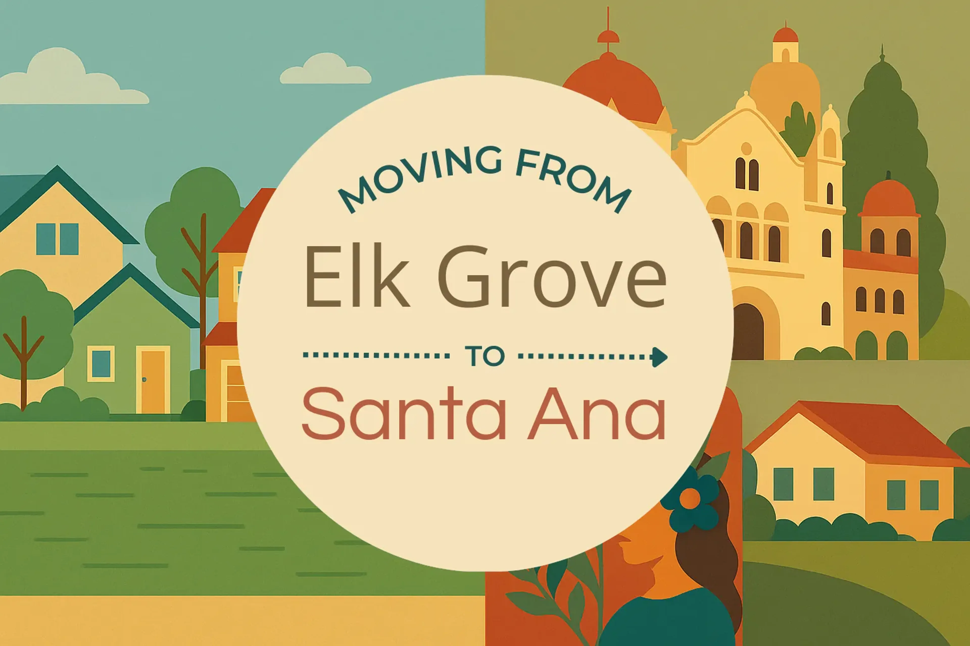 Side-by-side comparison of Elk Grove to Santa Ana moving companies
