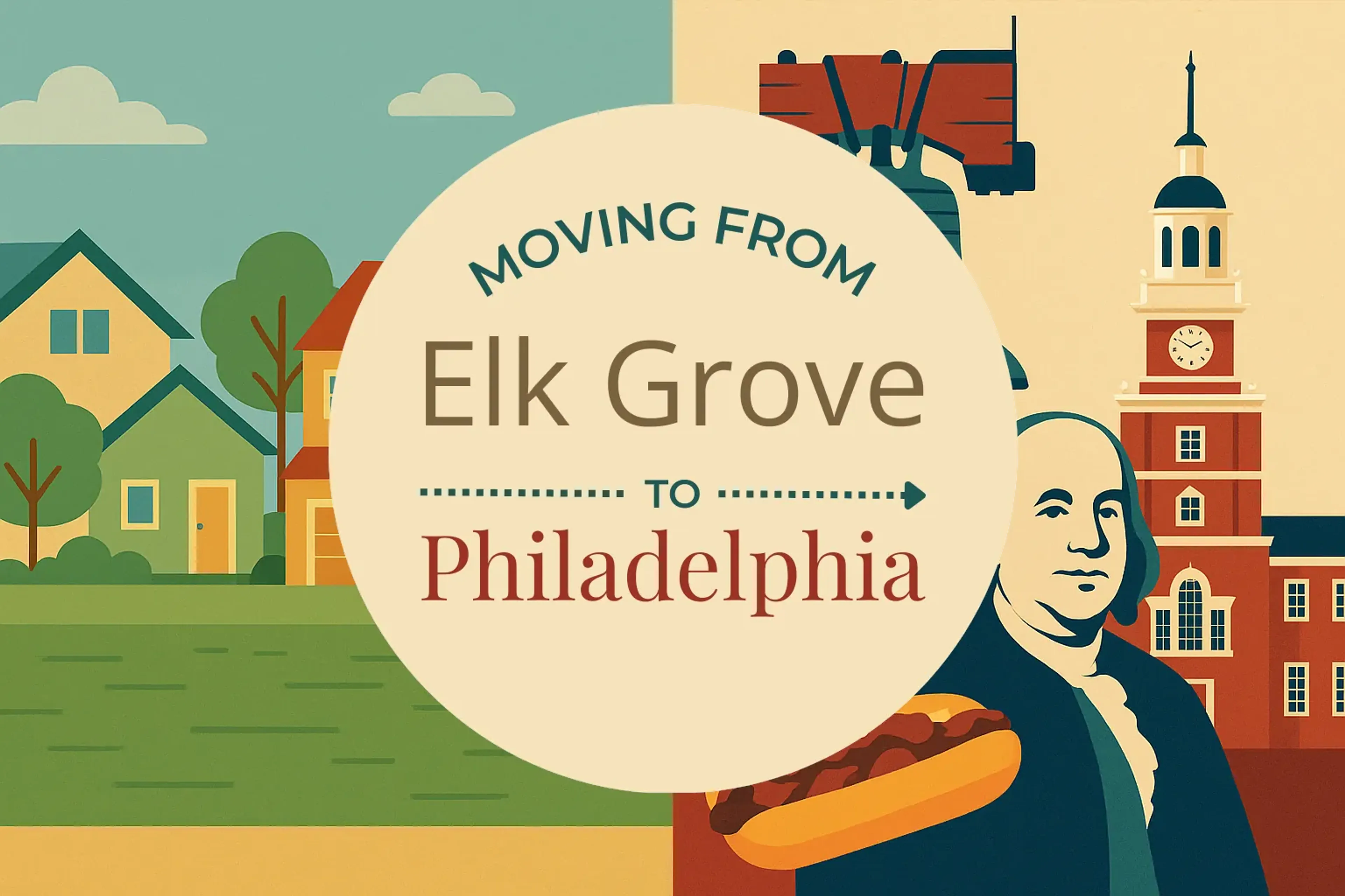 Side-by-side comparison of Elk Grove to Philadelphia moving companies