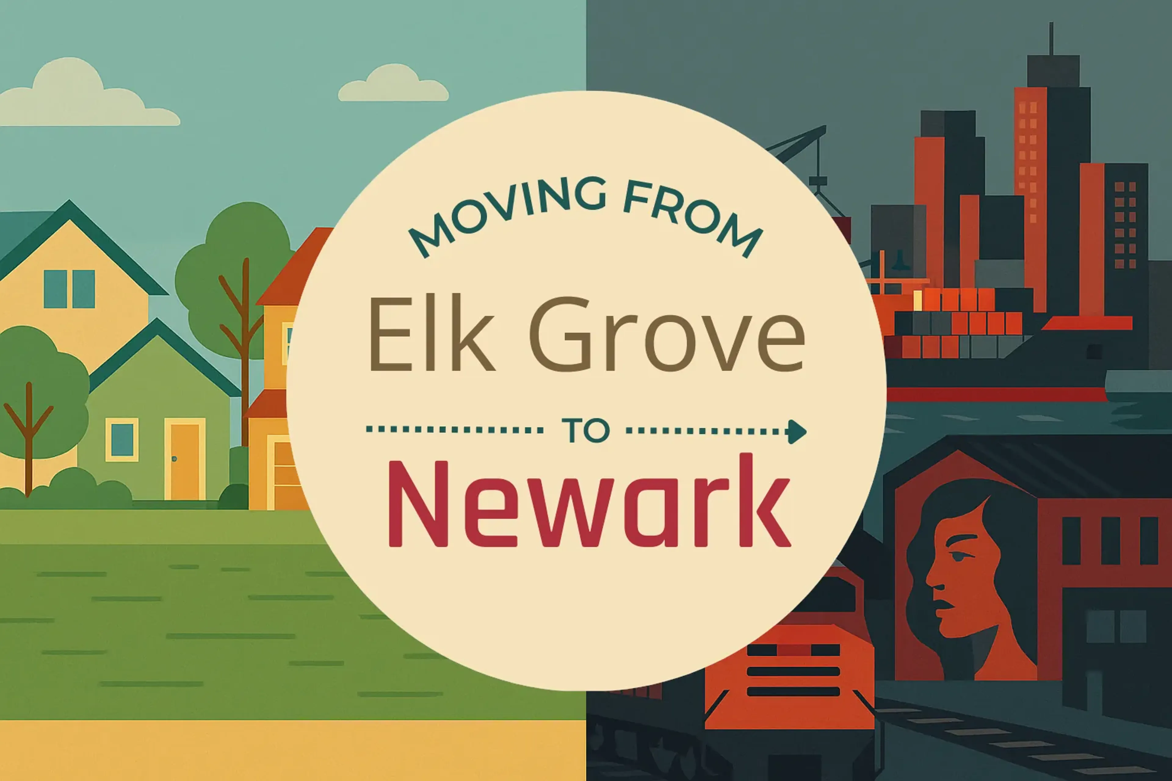 Side-by-side comparison of Elk Grove to Newark moving companies