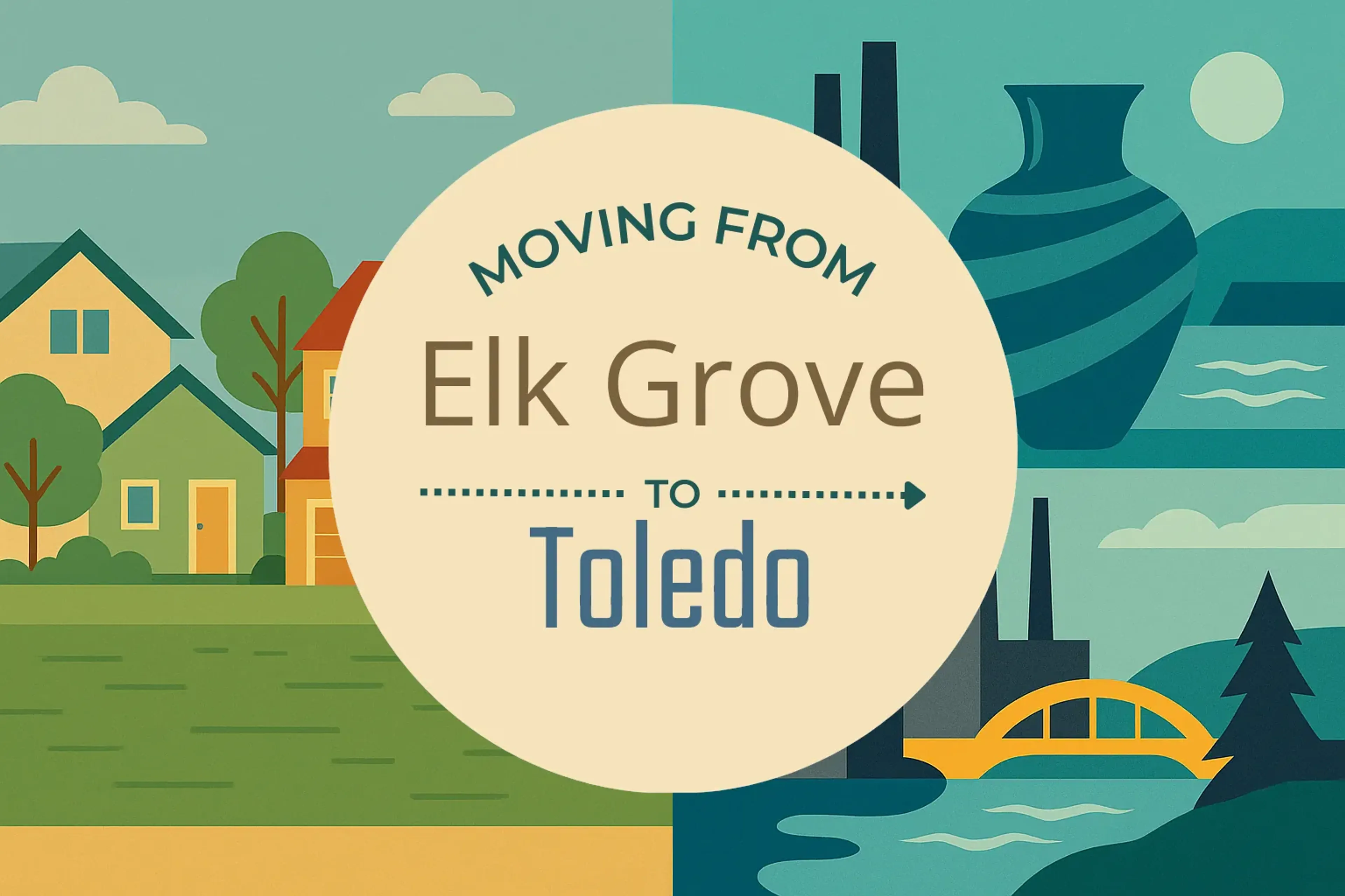 Side-by-side comparison of Elk Grove to Toledo moving companies