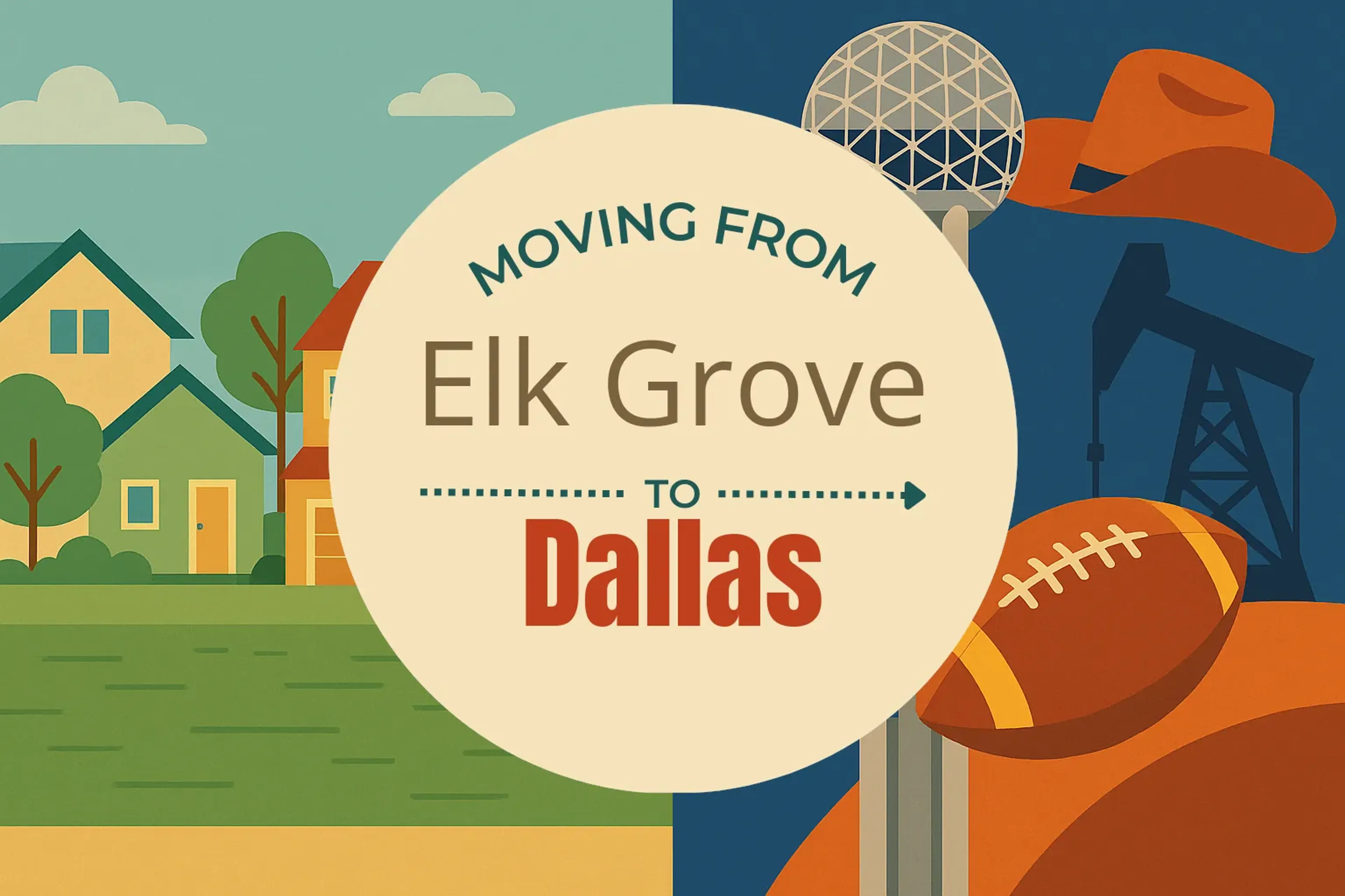 Side-by-side comparison of Elk Grove to Dallas moving companies