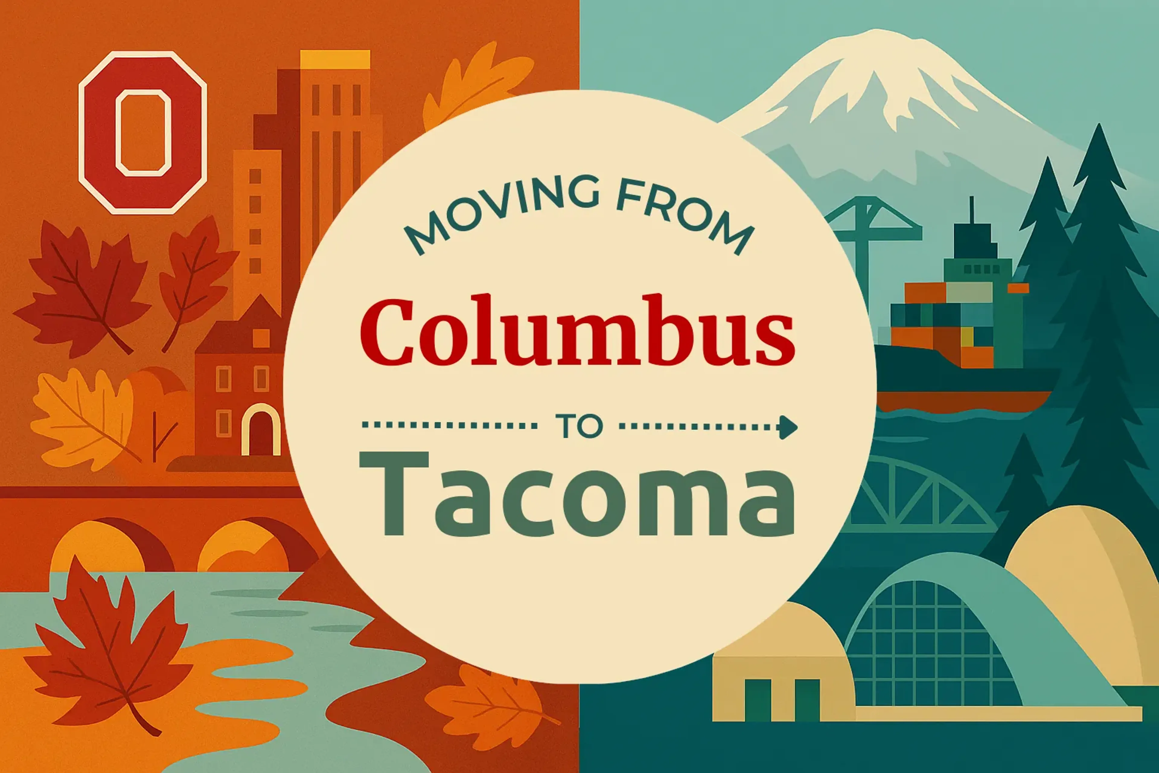 Side-by-side comparison of Columbus to Tacoma moving companies