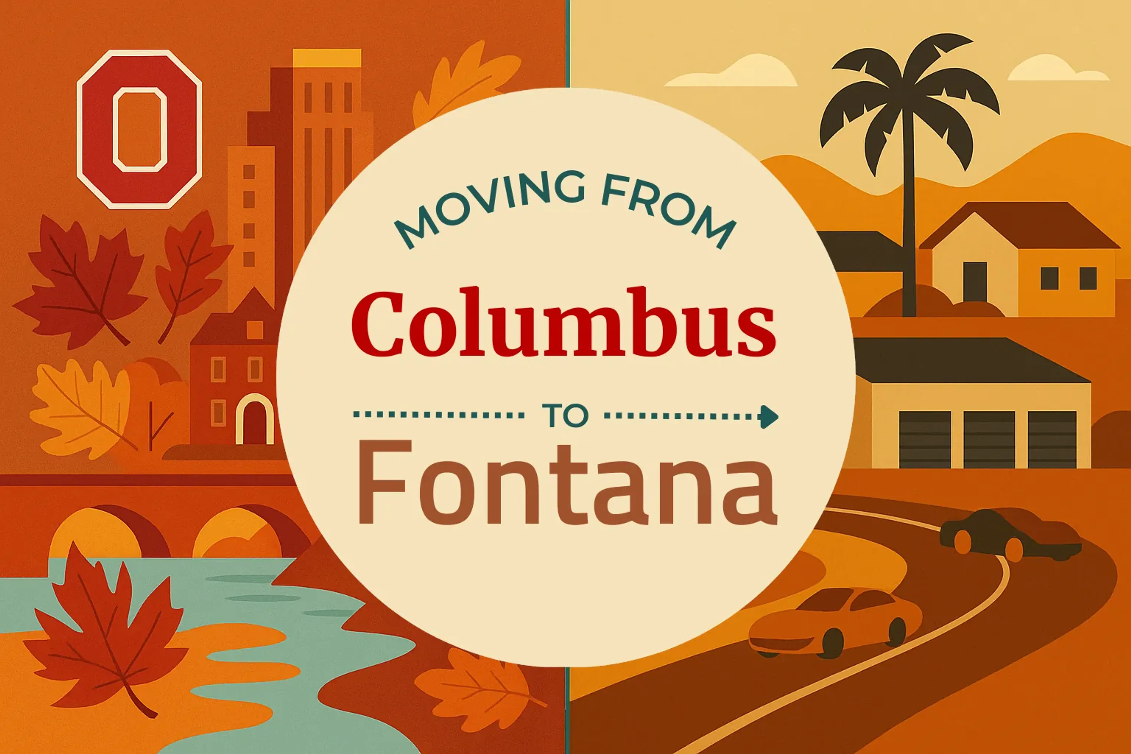 Side-by-side comparison of Columbus to Fontana moving companies