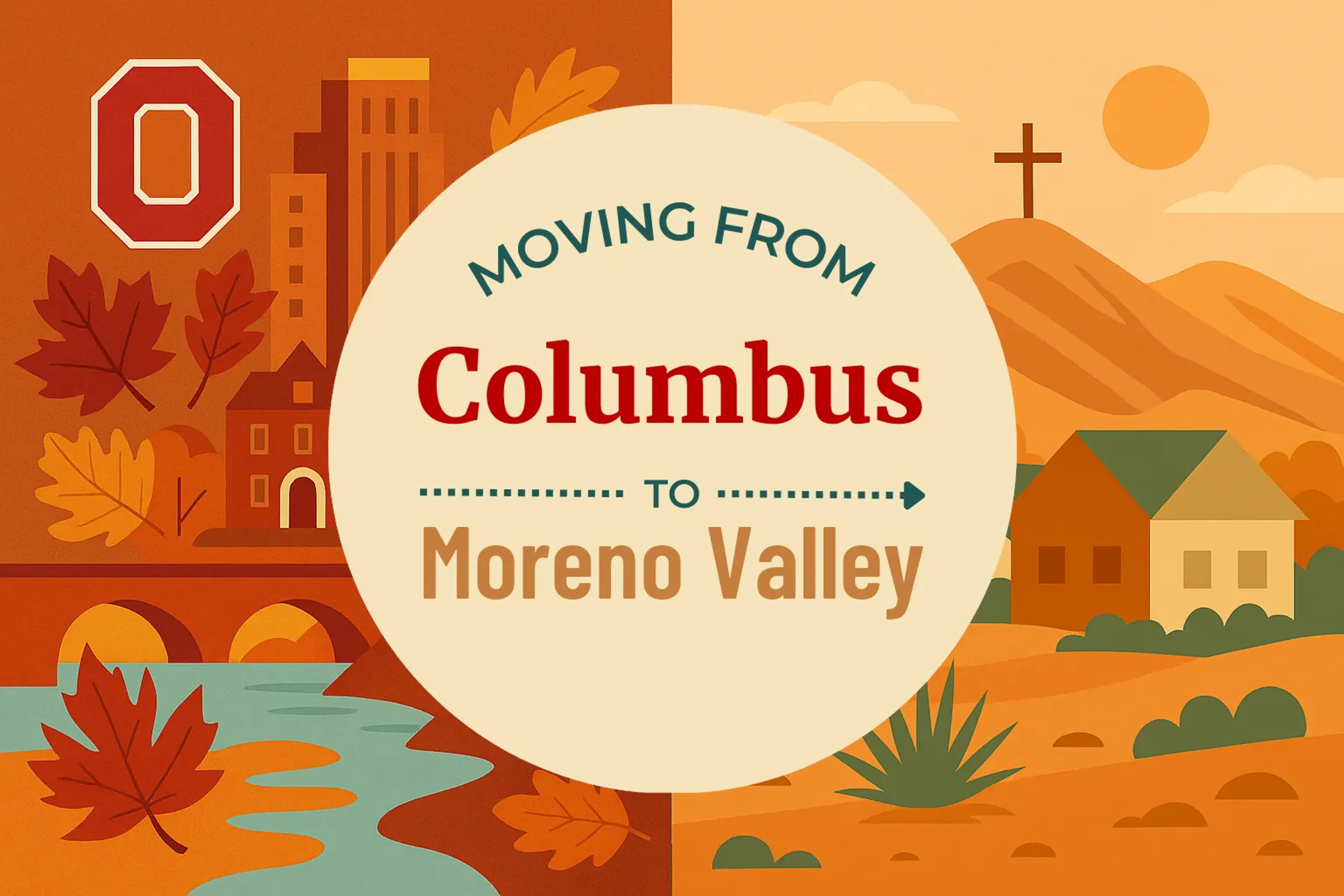Side-by-side comparison of Columbus to Moreno Valley moving companies
