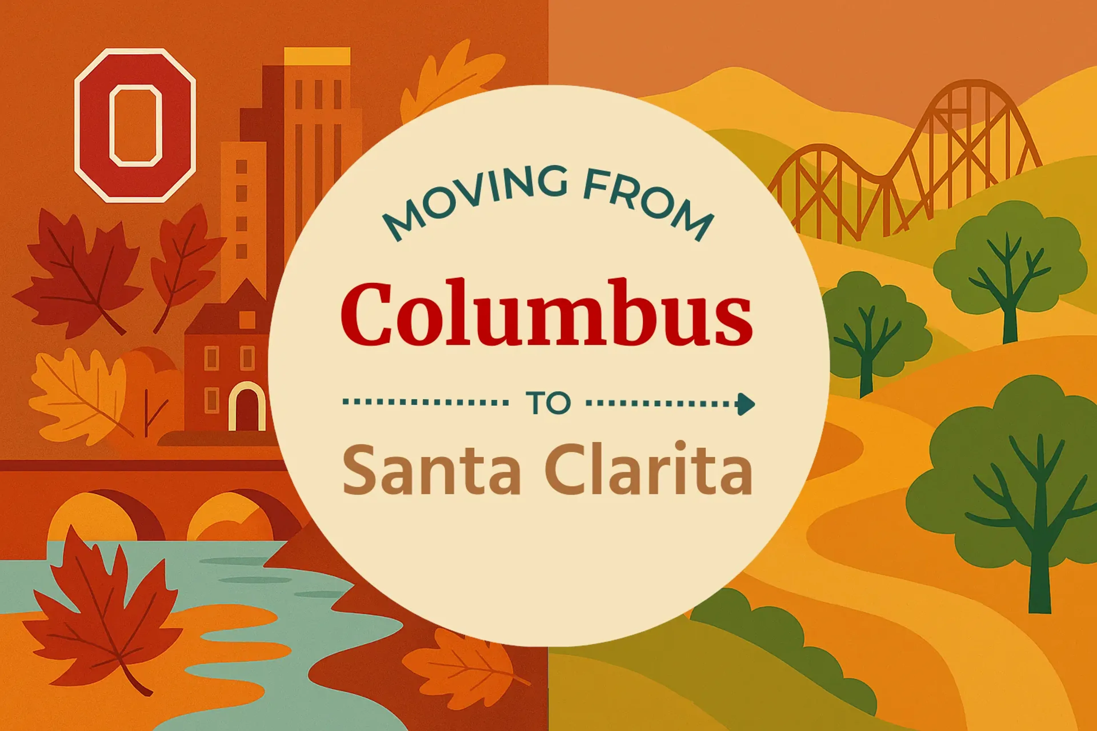 Side-by-side comparison of Columbus to Santa Clarita moving companies