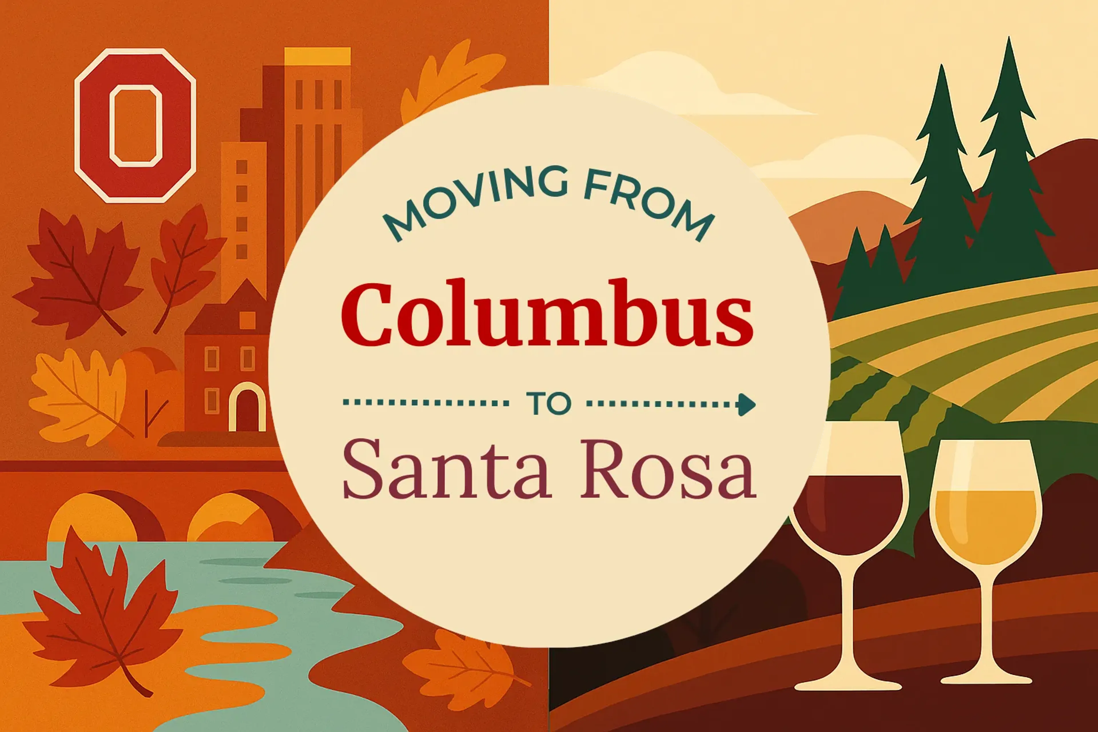 Side-by-side comparison of Columbus to Santa Rosa moving companies