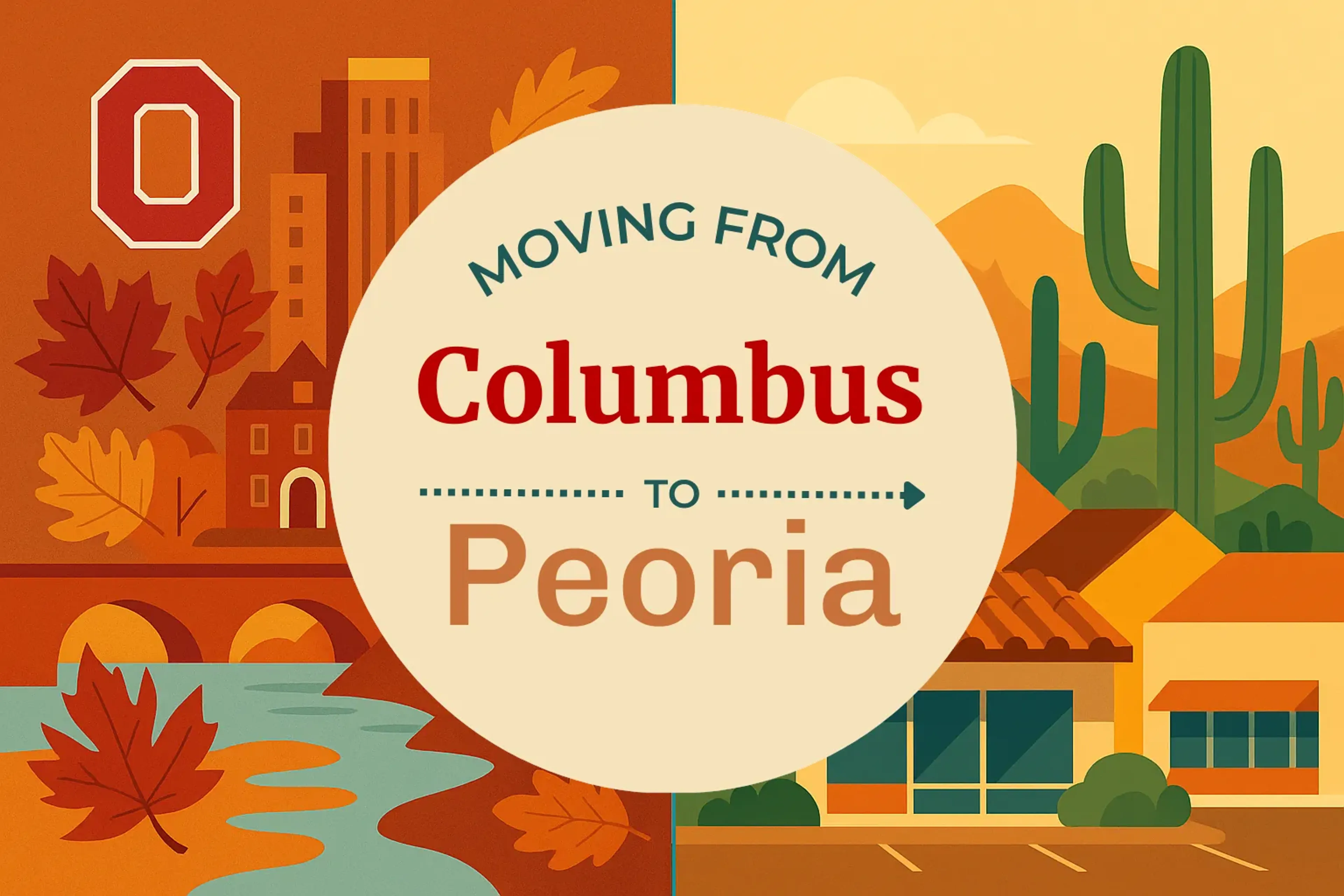 Side-by-side comparison of Columbus to Peoria moving companies