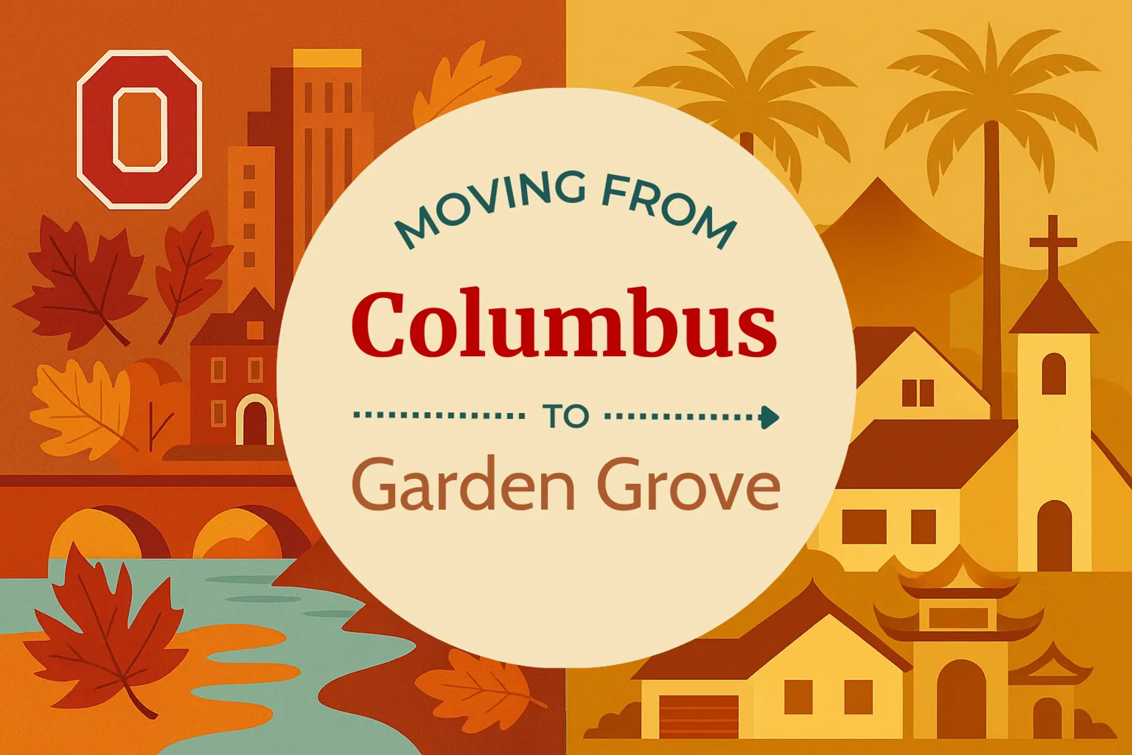 Side-by-side comparison of Columbus to Garden Grove moving companies