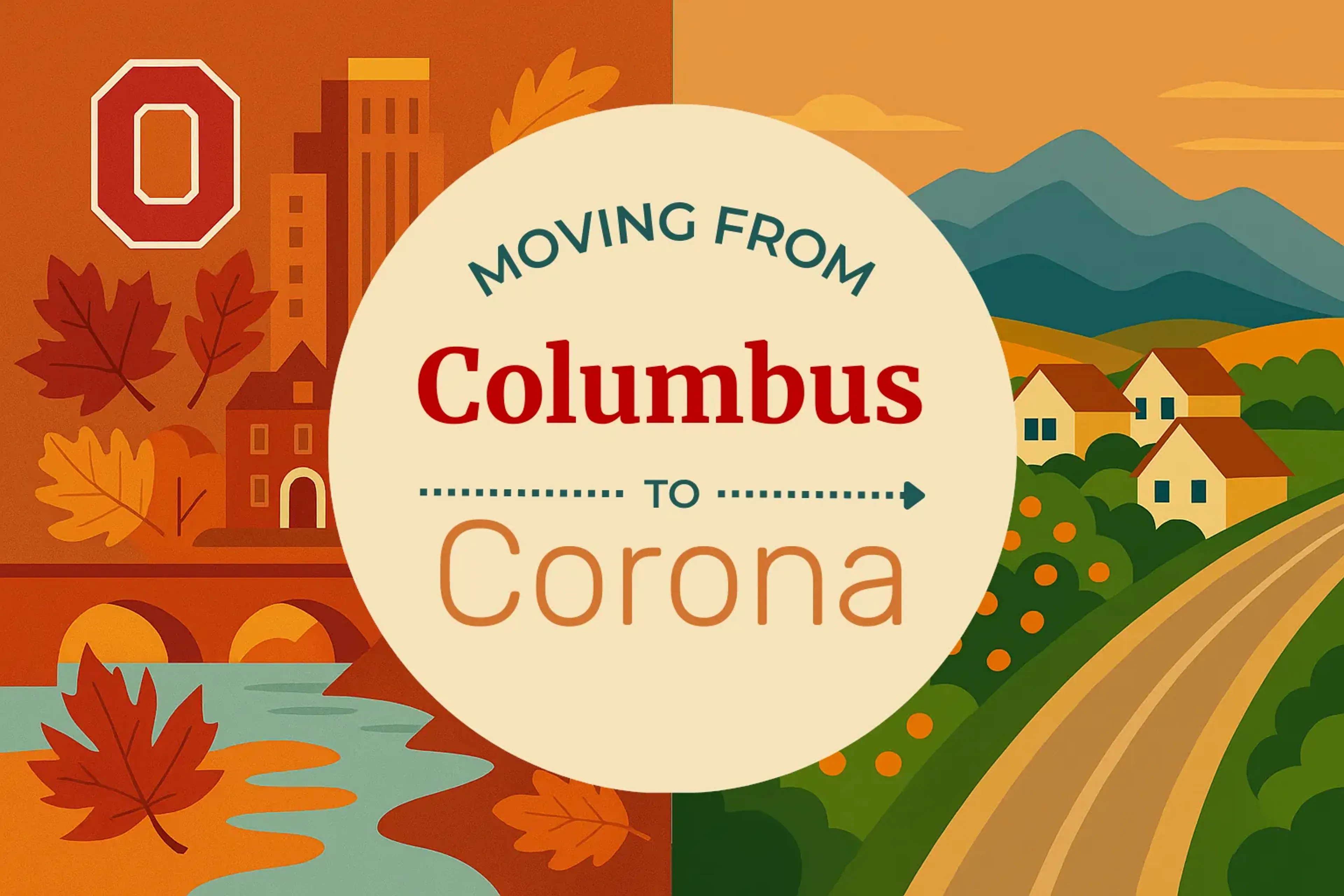 Side-by-side comparison of Columbus to Corona moving companies