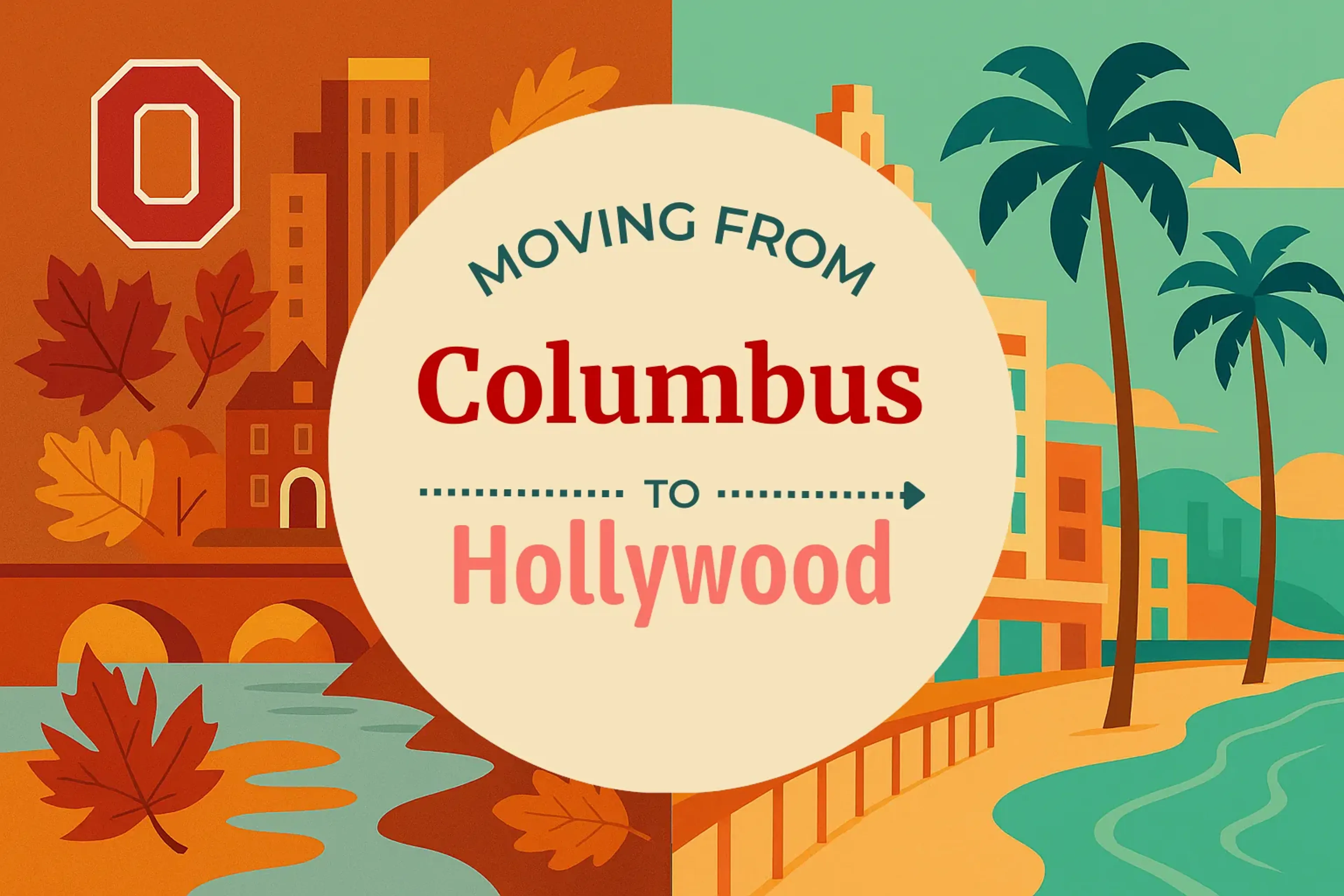 Side-by-side comparison of Columbus to Hollywood moving companies