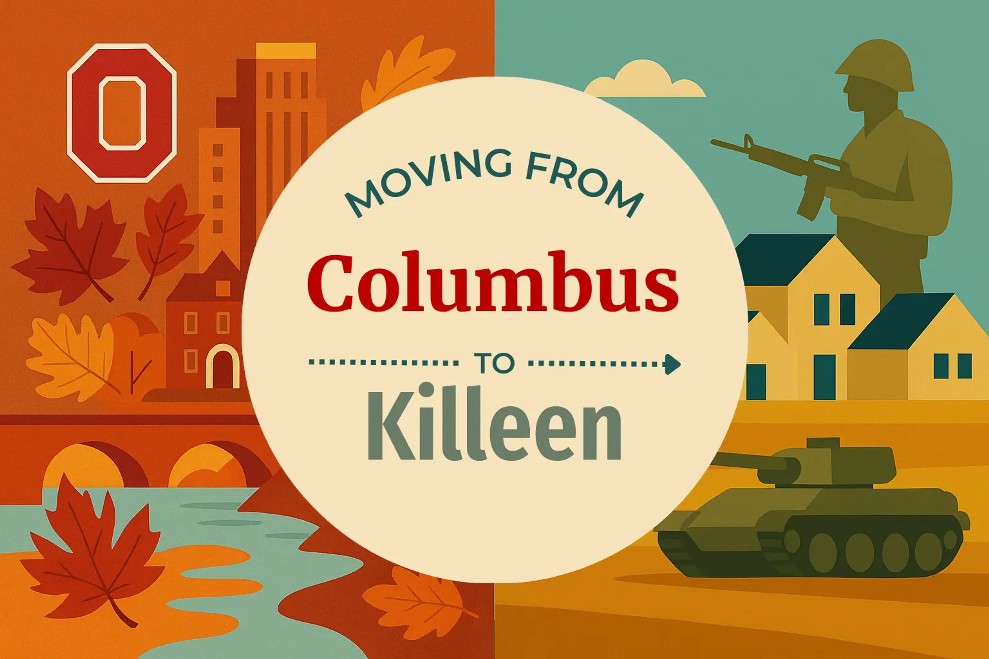 Side-by-side comparison of Columbus to Killeen moving companies